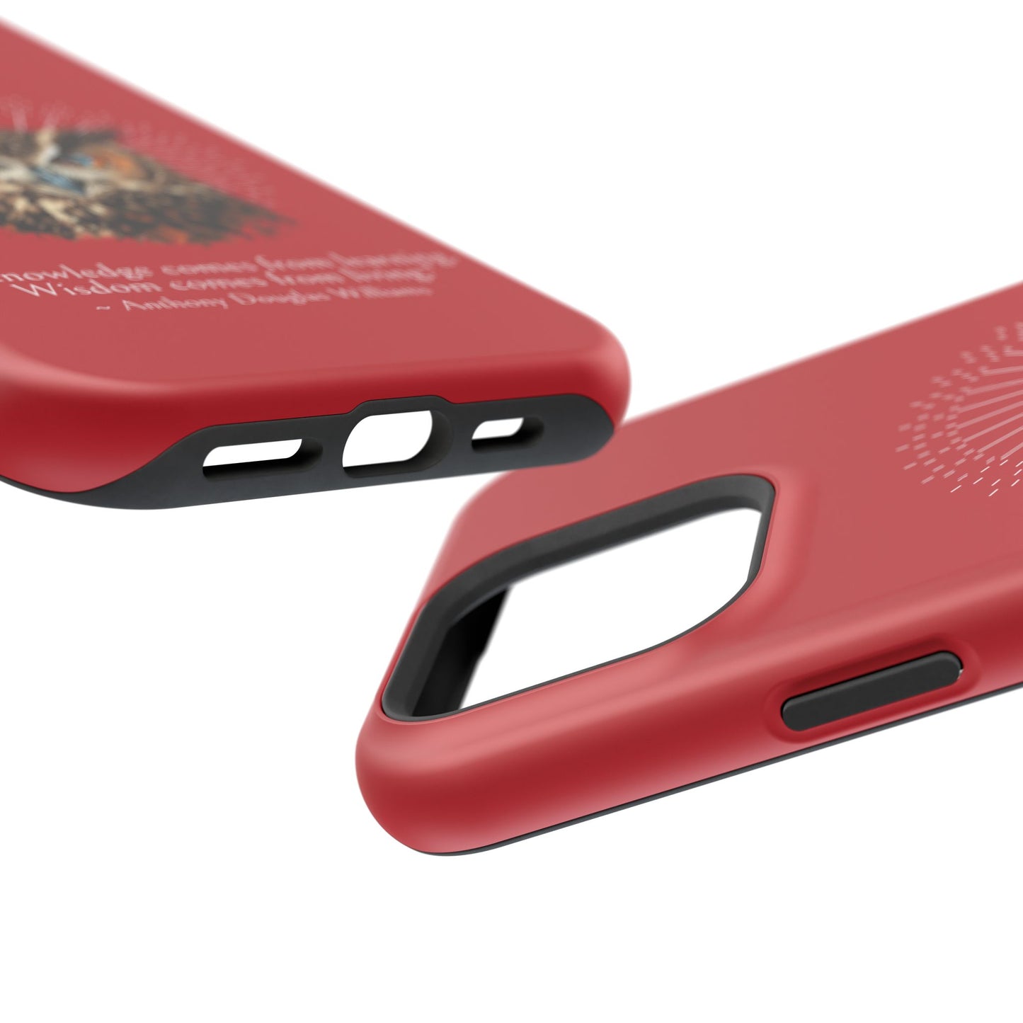 Red Owl Wisdom Impact-Resistant iPhone Case