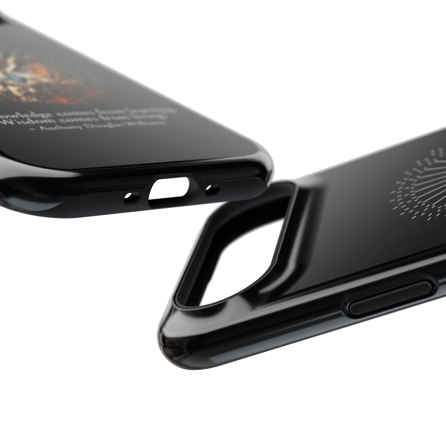 Black Owl Wisdom Impact-Resistant iPhone Case