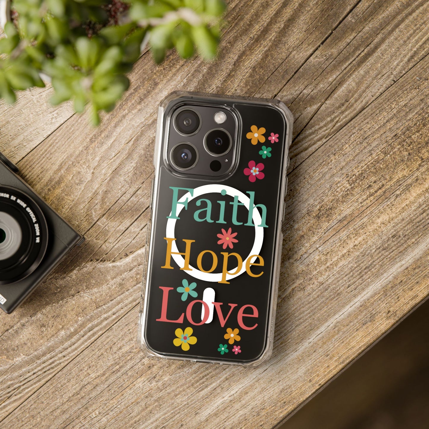 Faith, Hope, Love Magnetic Clear Impact iPhone Case