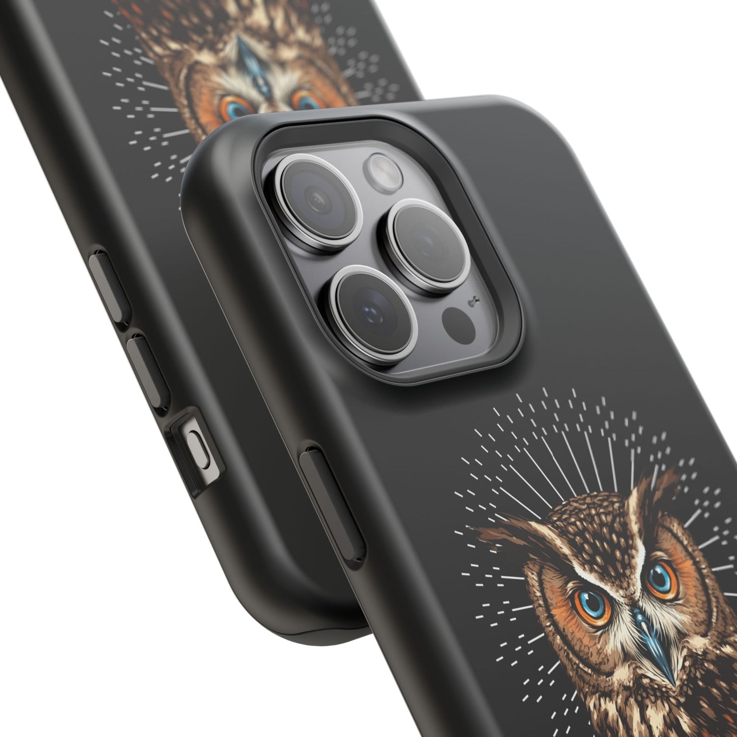 Black Owl Wisdom Impact-Resistant iPhone Case