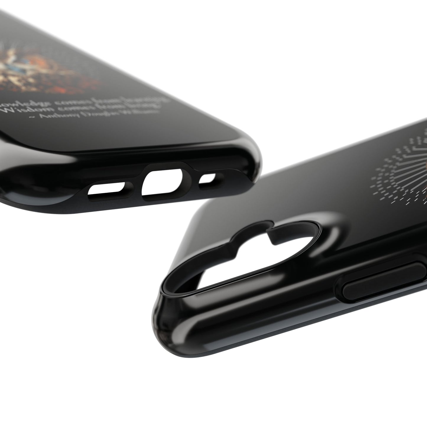 Black Owl Wisdom Impact-Resistant iPhone Case