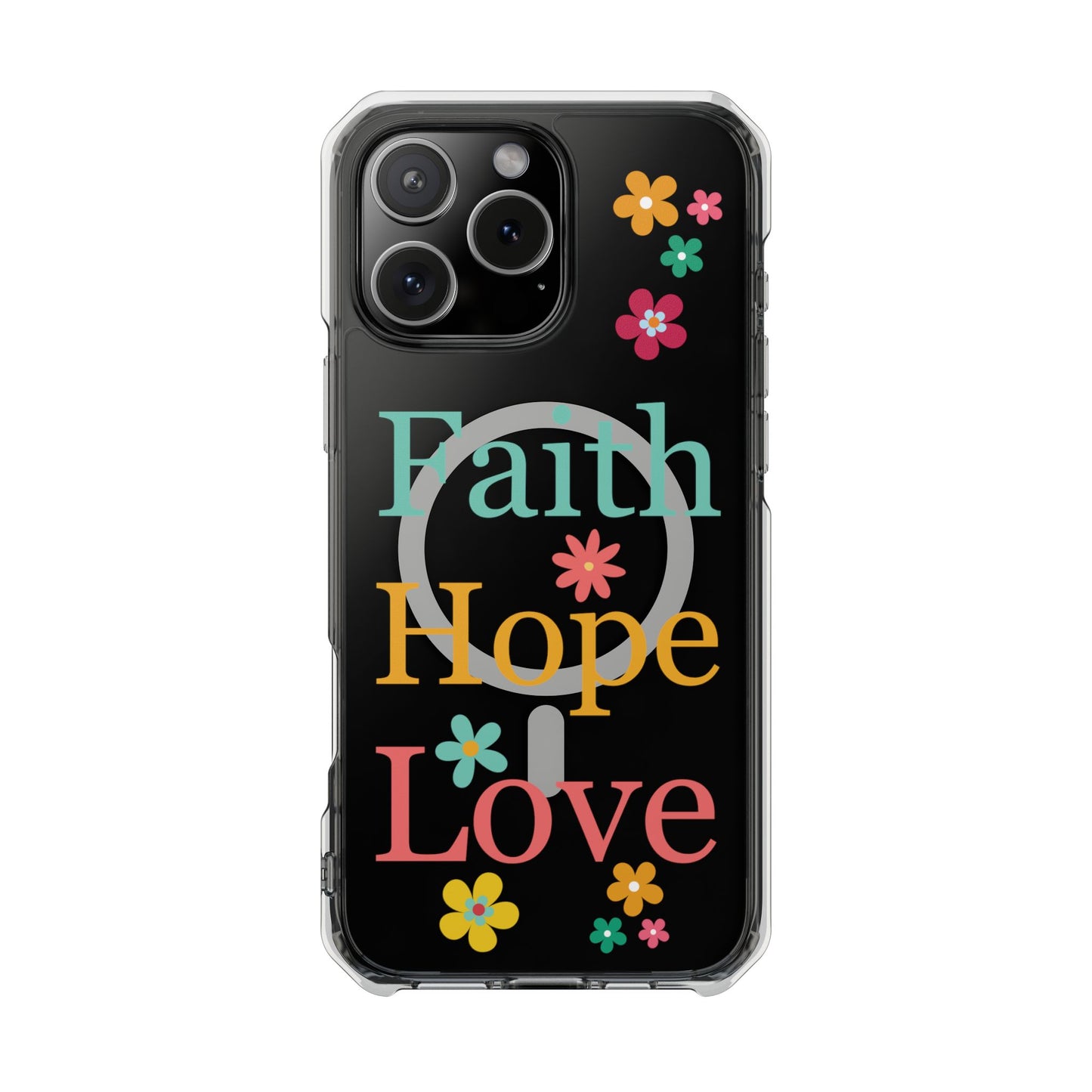 Faith, Hope, Love Magnetic Clear Impact iPhone Case