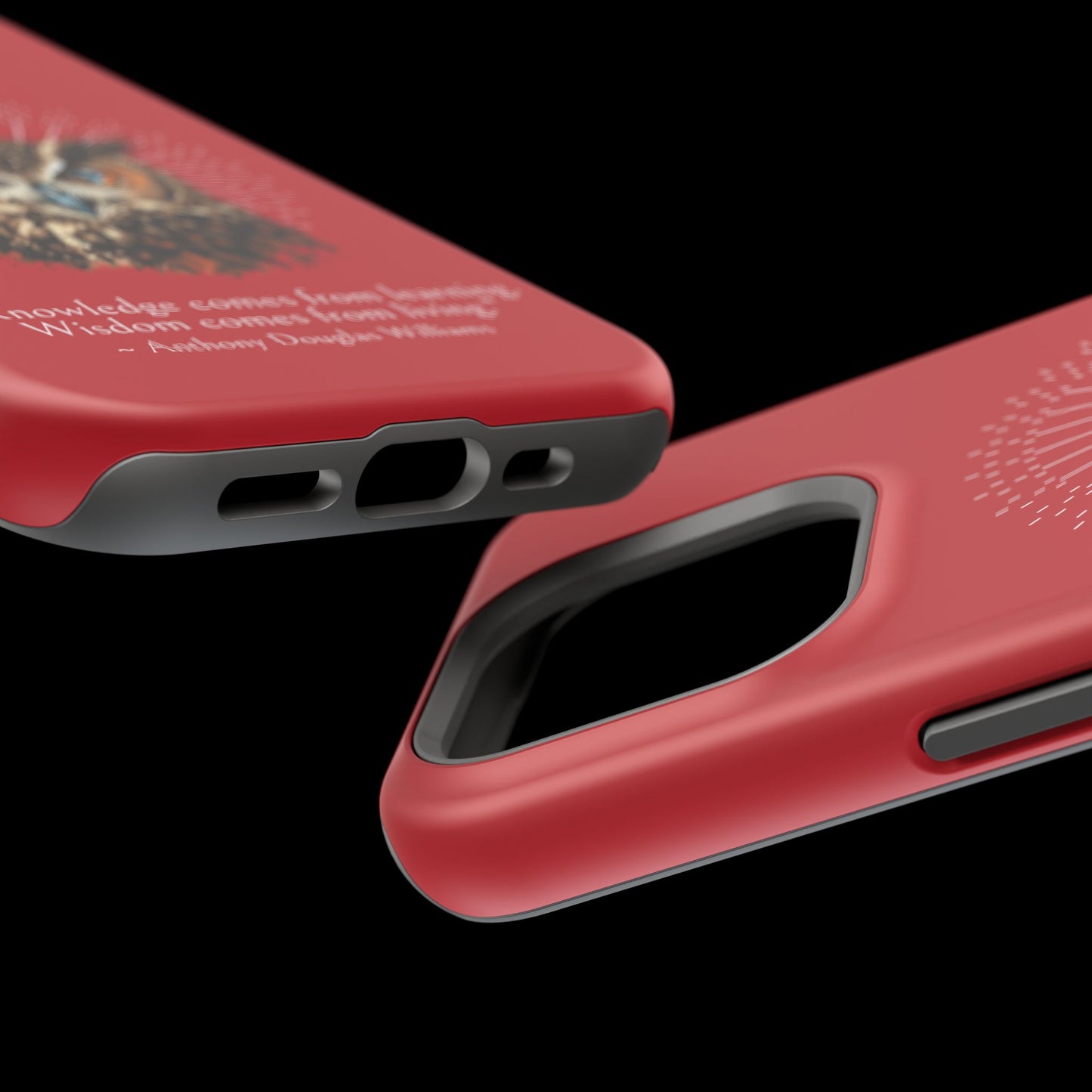 Red Owl Wisdom Impact-Resistant iPhone Case