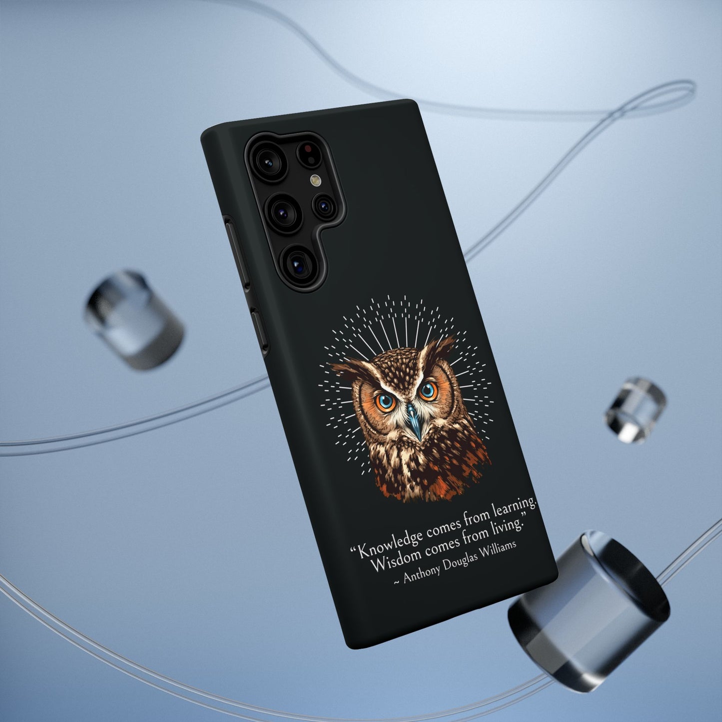 Black Owl Wisdom Impact-Resistant iPhone Case