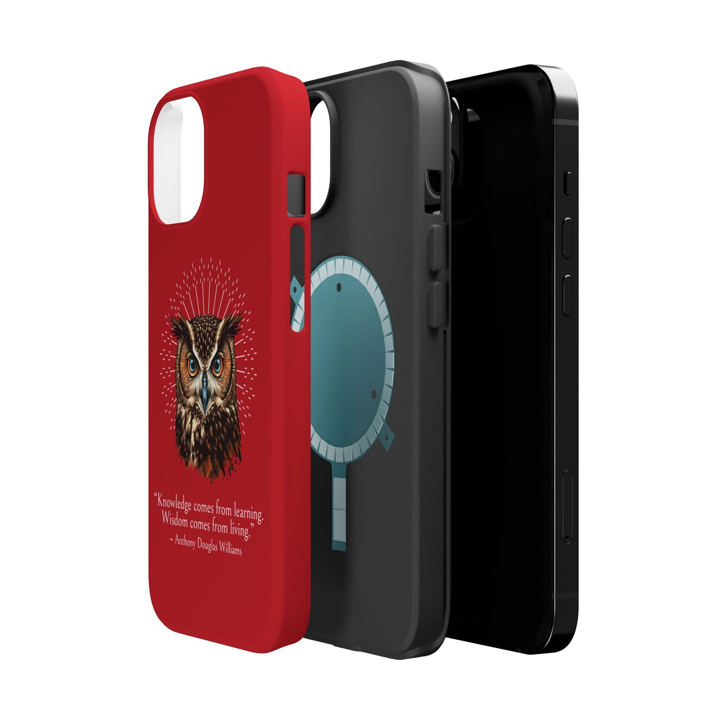 Red Owl Wisdom Impact-Resistant iPhone Case