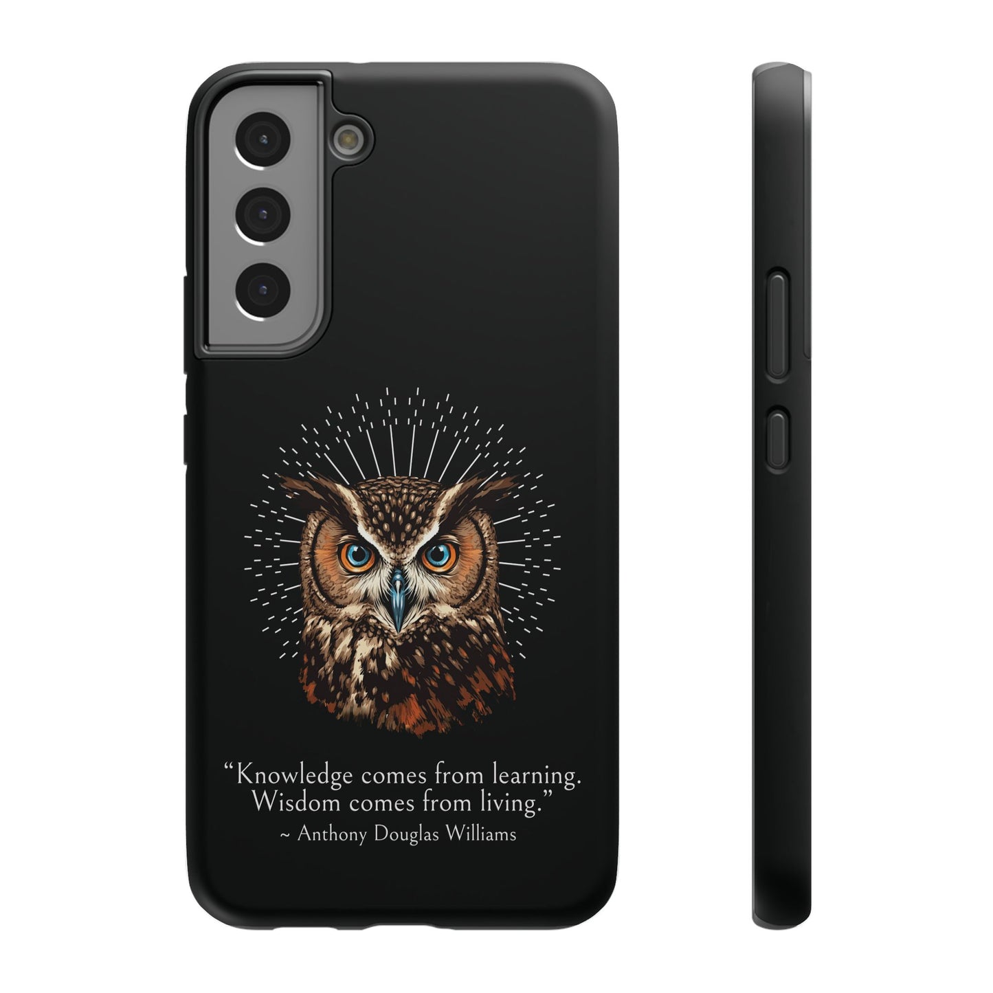 Black Owl Wisdom Impact-Resistant iPhone Case