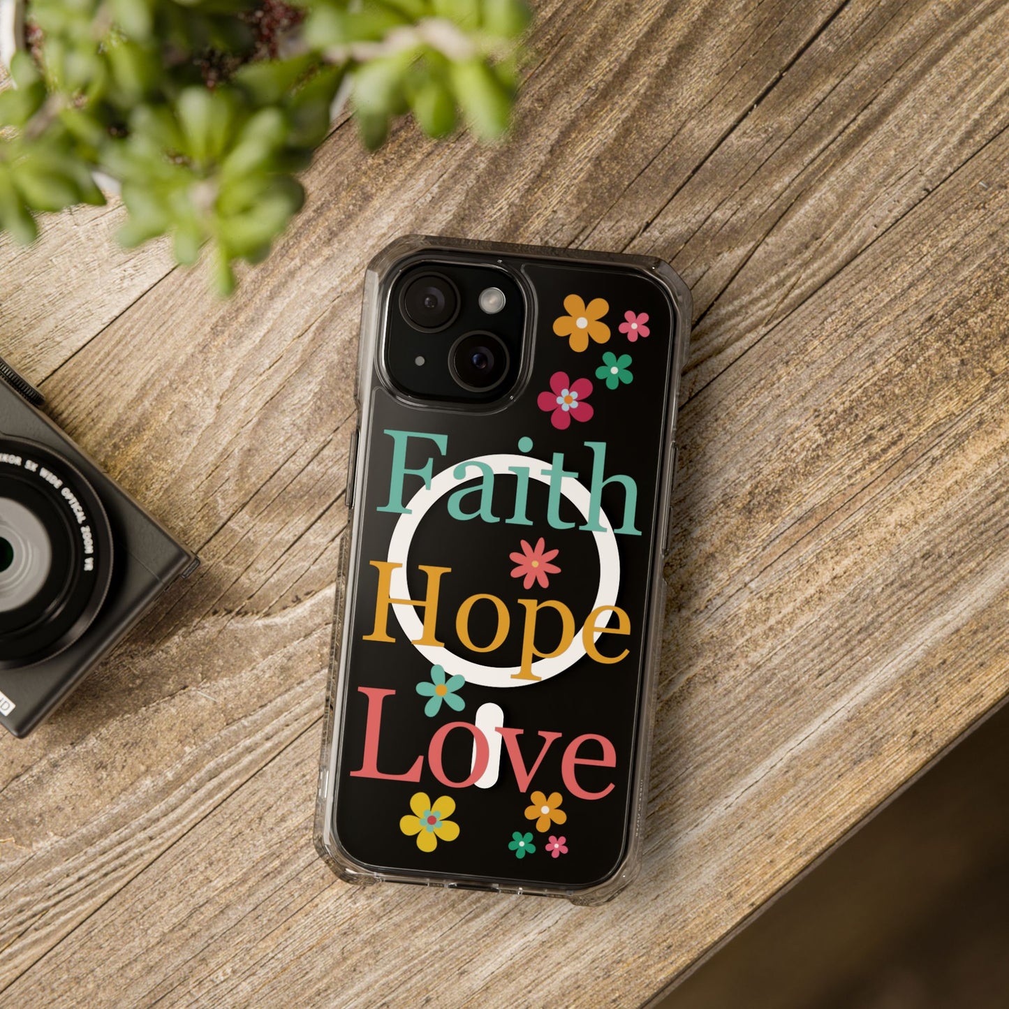 Faith, Hope, Love Magnetic Clear Impact iPhone Case