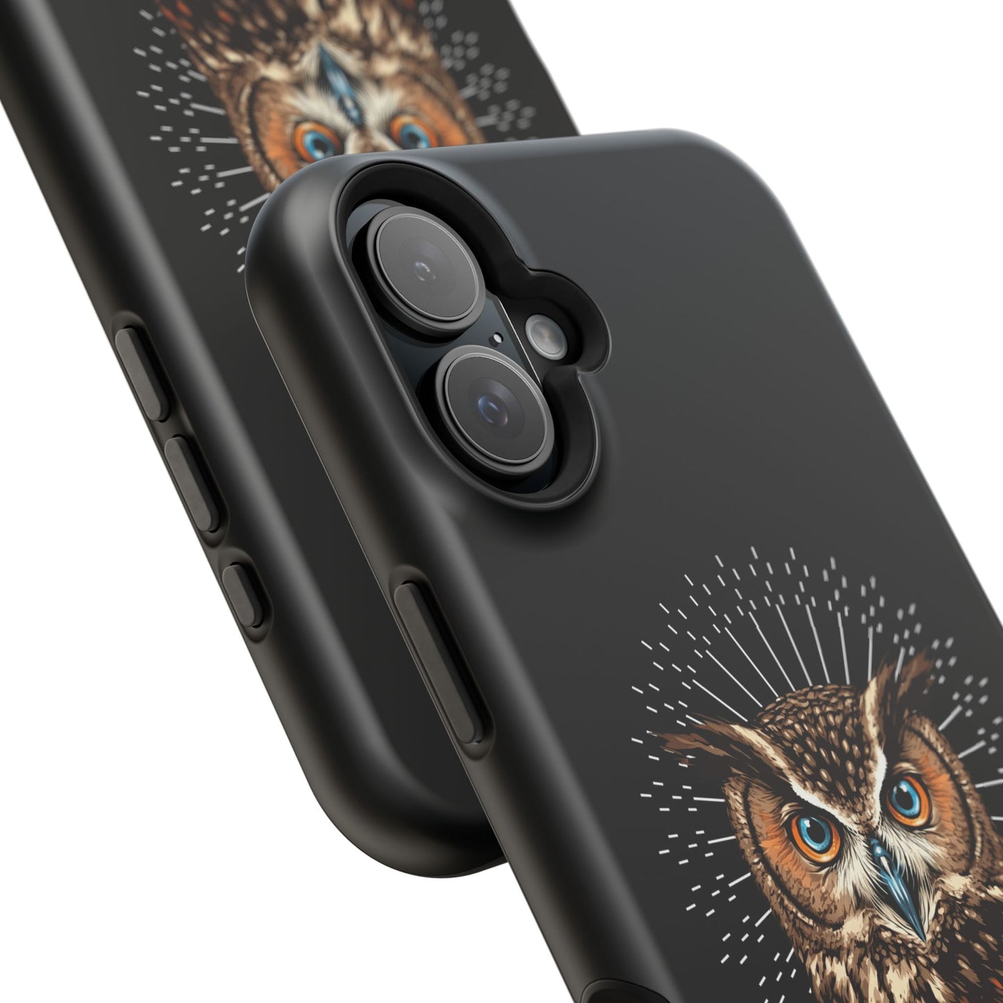 Black Owl Wisdom Impact-Resistant iPhone Case