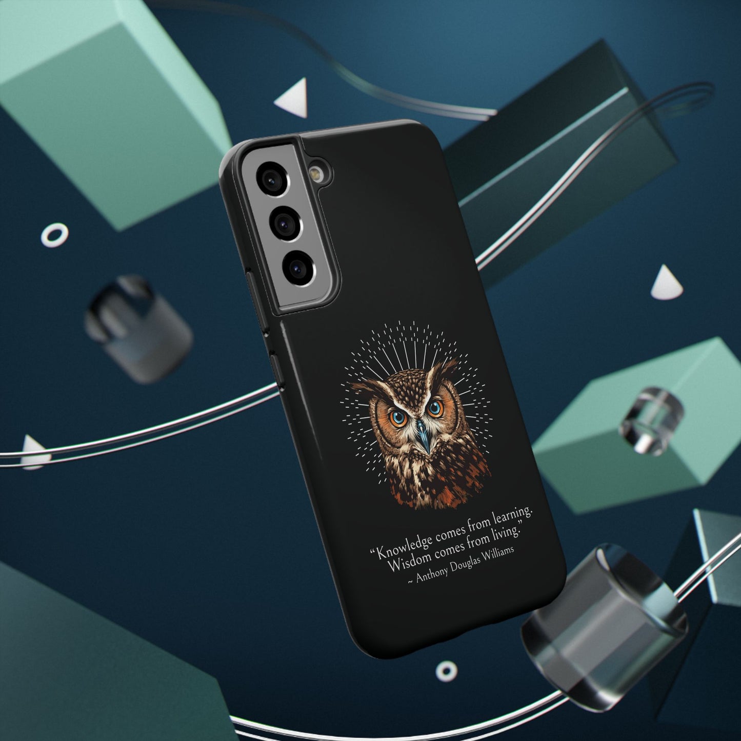 Black Owl Wisdom Impact-Resistant iPhone Case