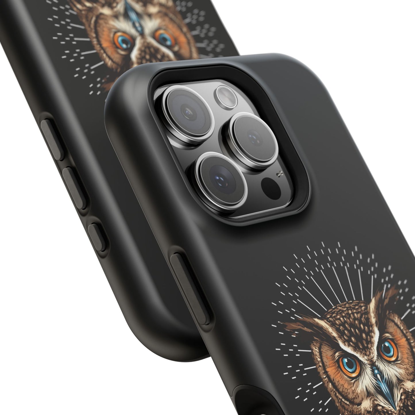 Black Owl Wisdom Impact-Resistant iPhone Case