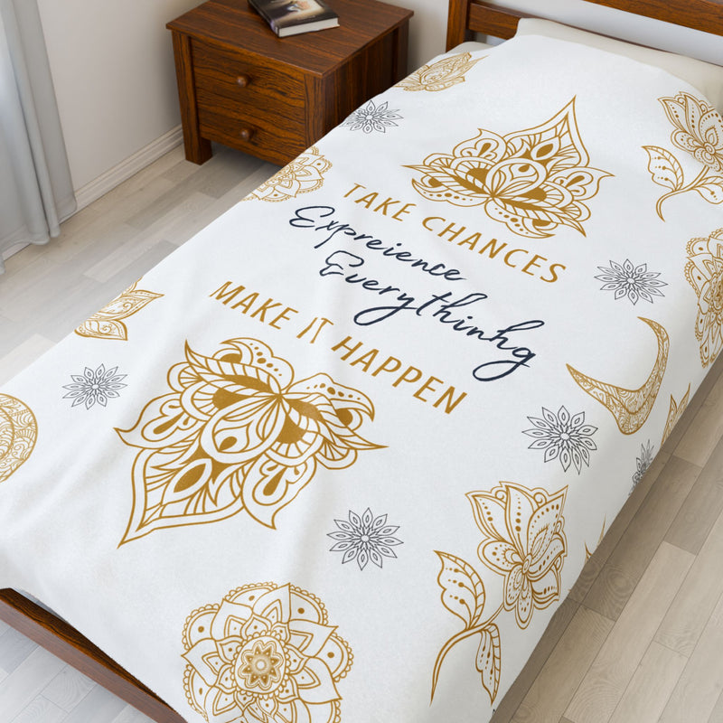 Take Chances Velveteen Blanket
