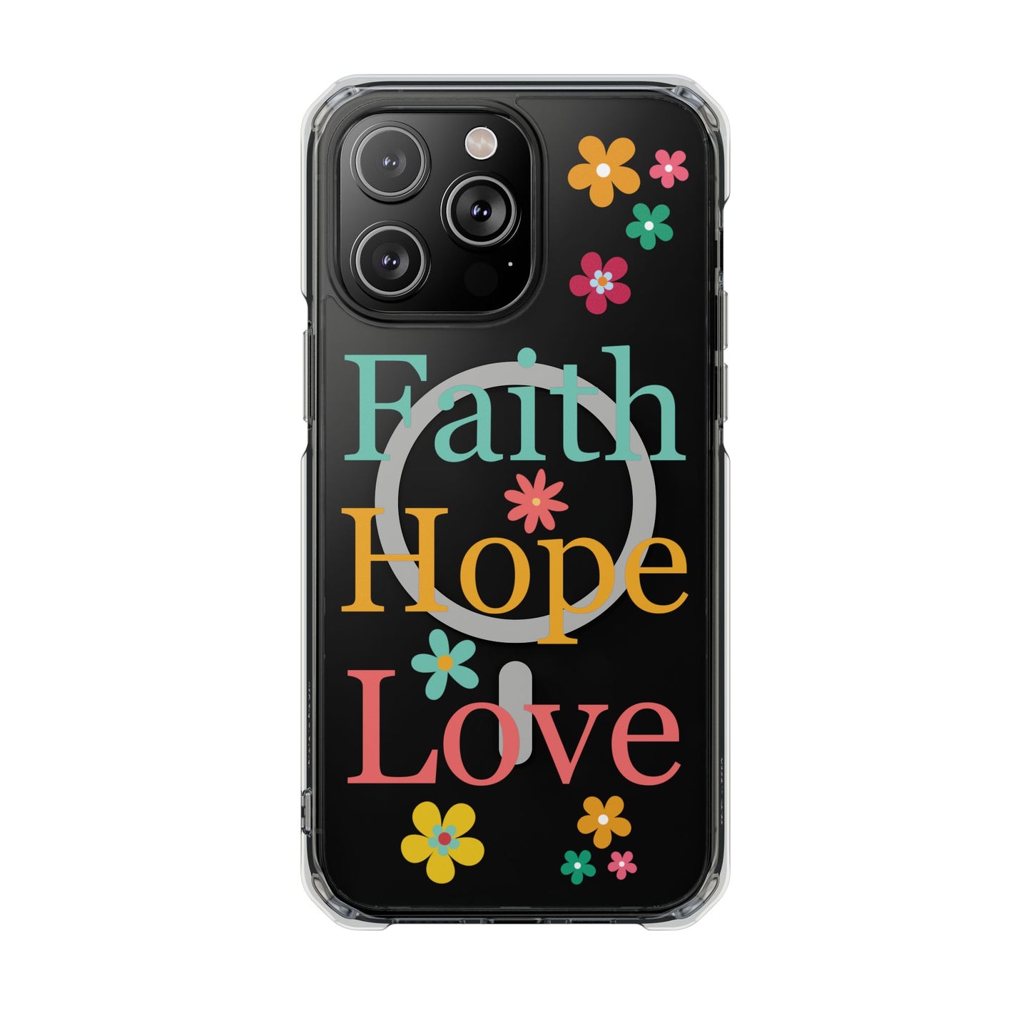 Faith, Hope, Love Magnetic Clear Impact iPhone Case