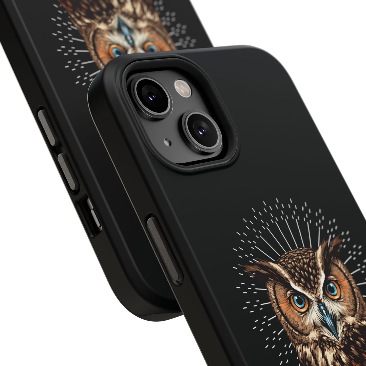 Black Owl Wisdom Impact-Resistant iPhone Case