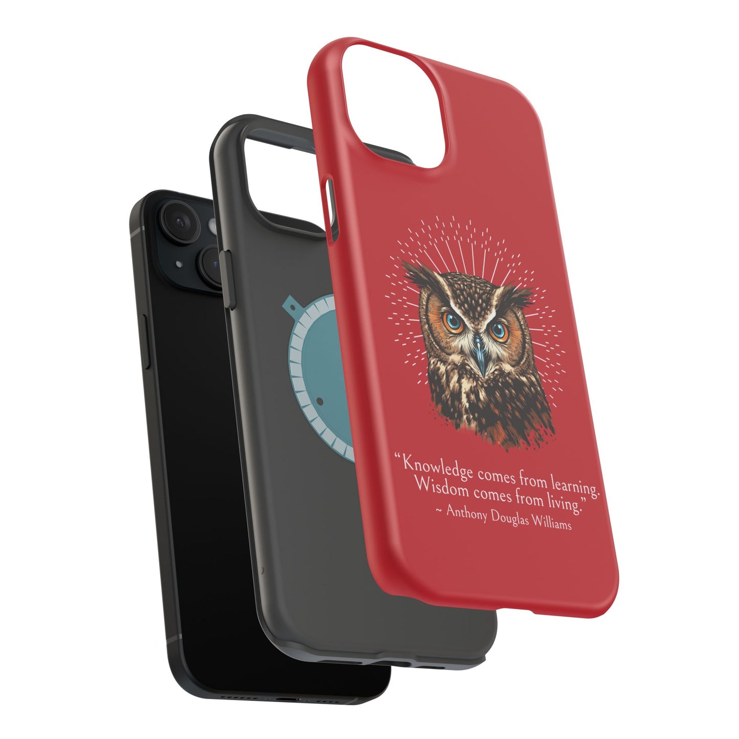 Red Owl Wisdom Impact-Resistant iPhone Case