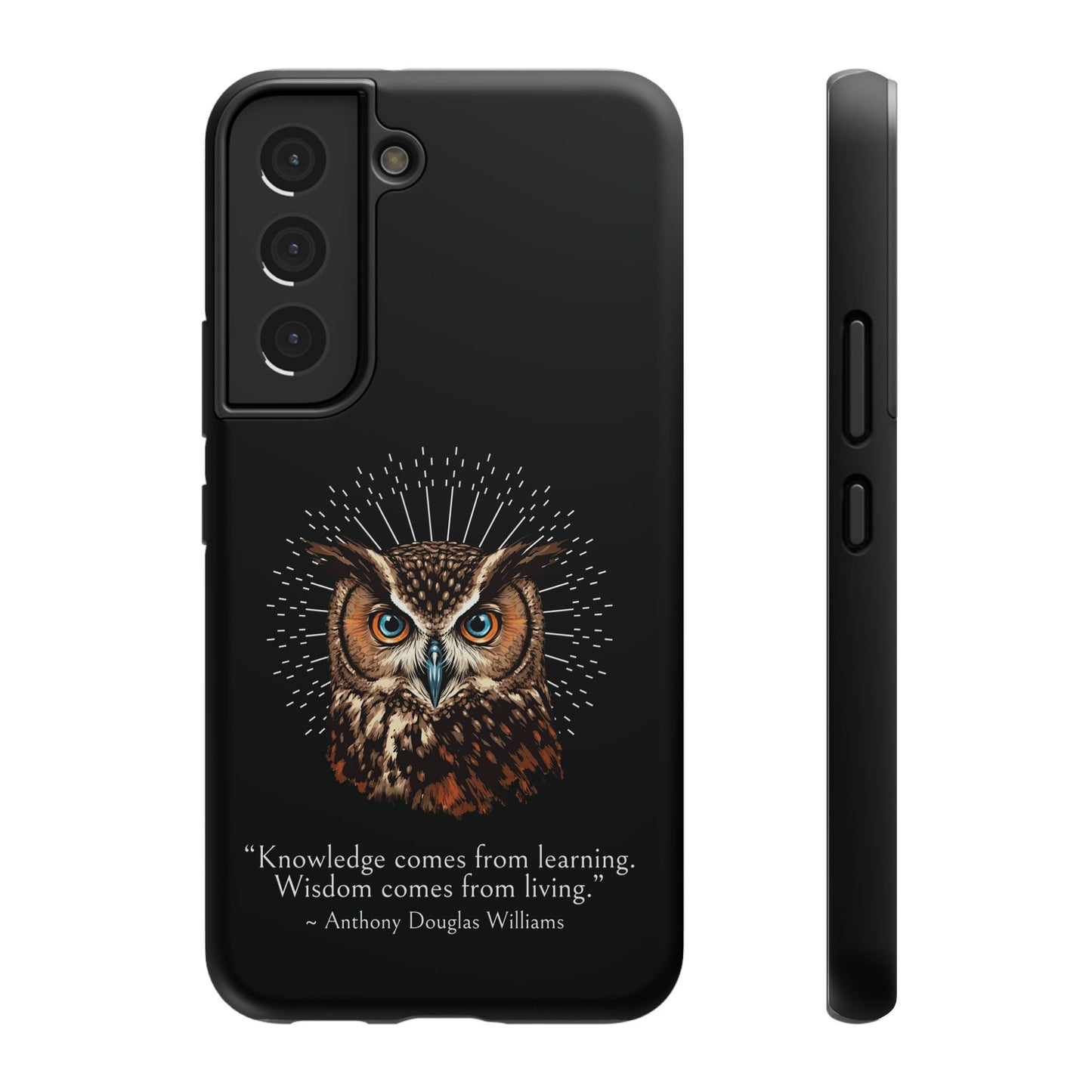 Black Owl Wisdom Impact-Resistant iPhone Case