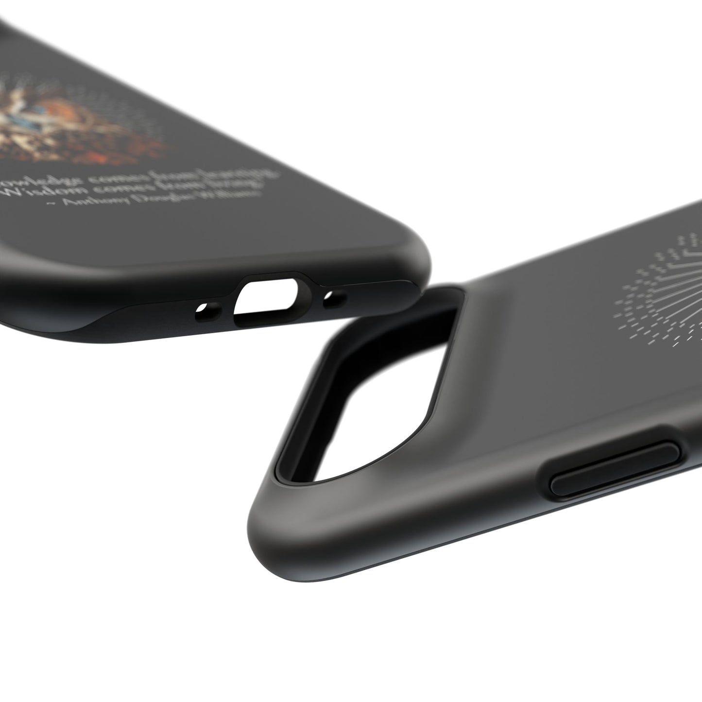 Black Owl Wisdom Impact-Resistant iPhone Case