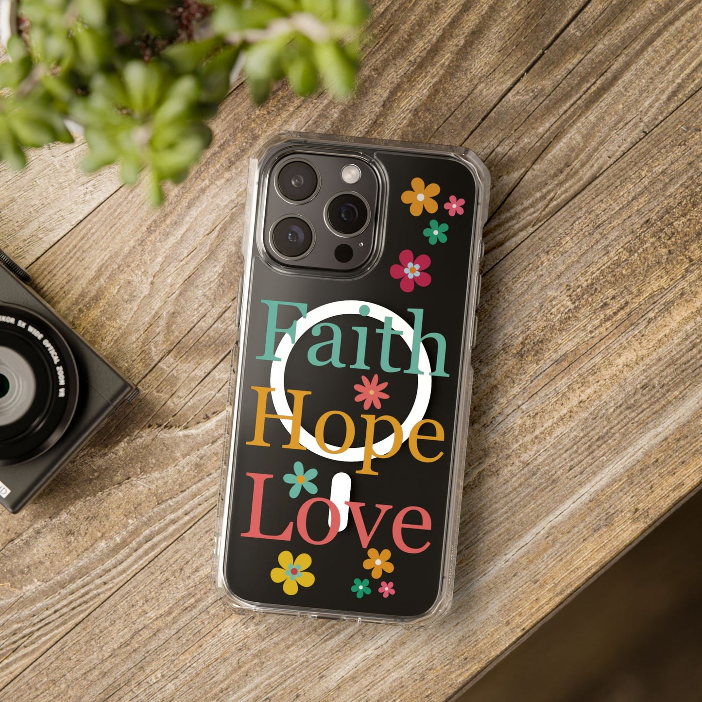 Faith, Hope, Love Magnetic Clear Impact iPhone Case