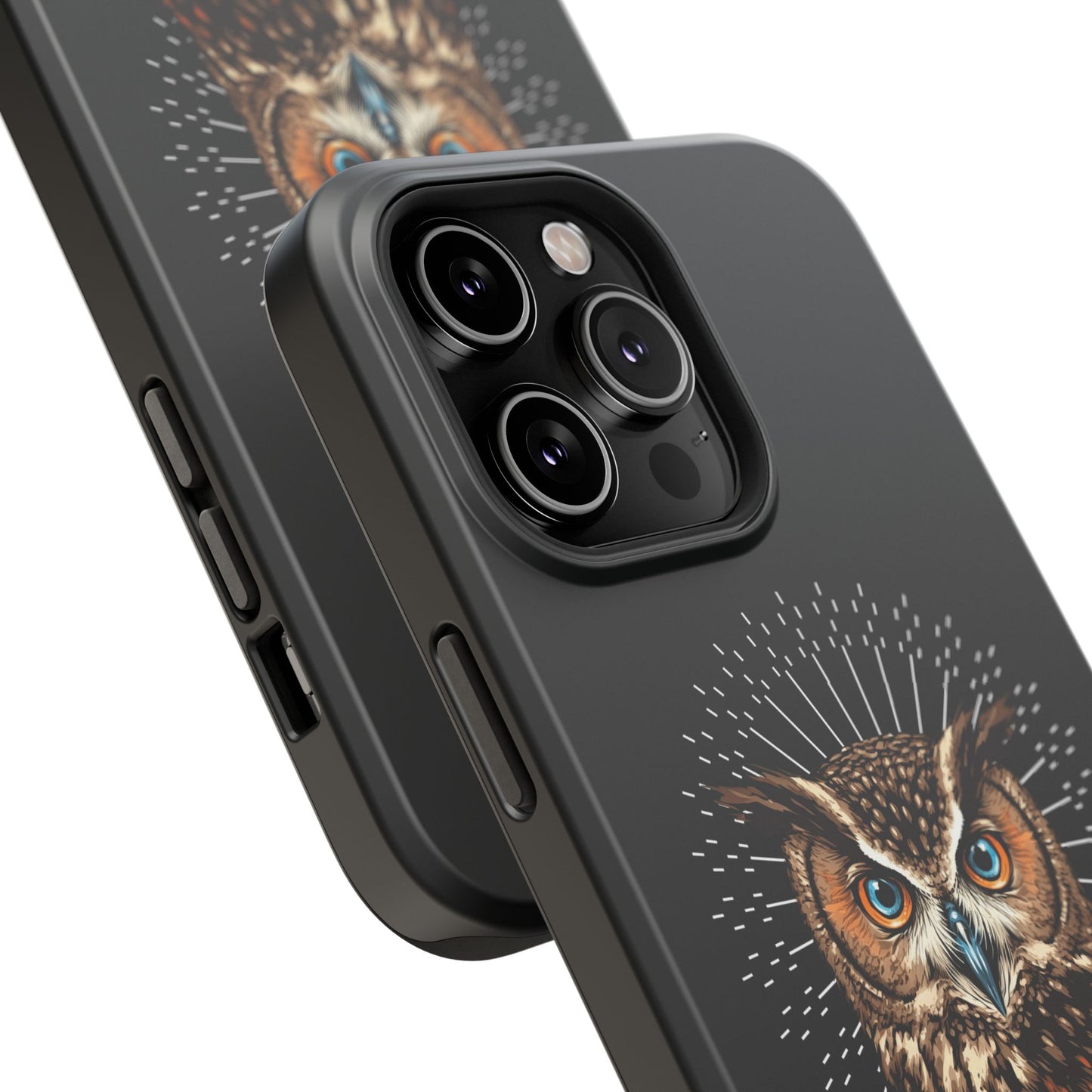 Black Owl Wisdom Impact-Resistant iPhone Case