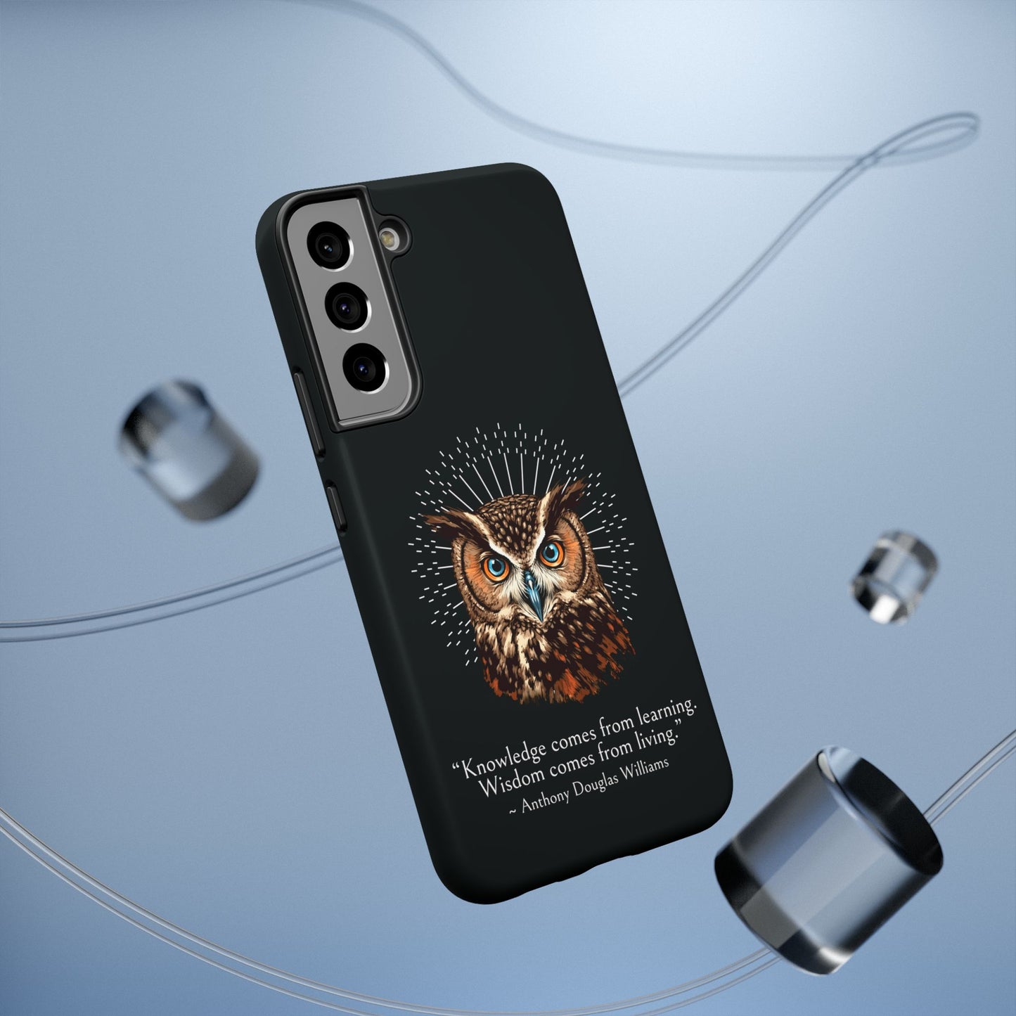 Black Owl Wisdom Impact-Resistant iPhone Case