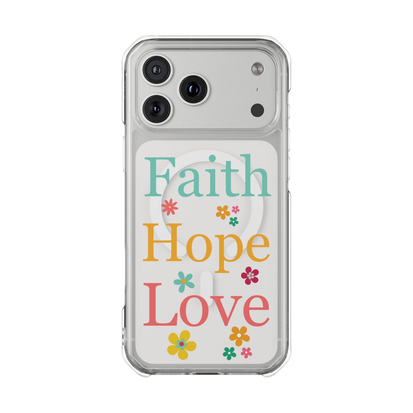 Faith, Hope, Love Magnetic Clear Impact iPhone Case