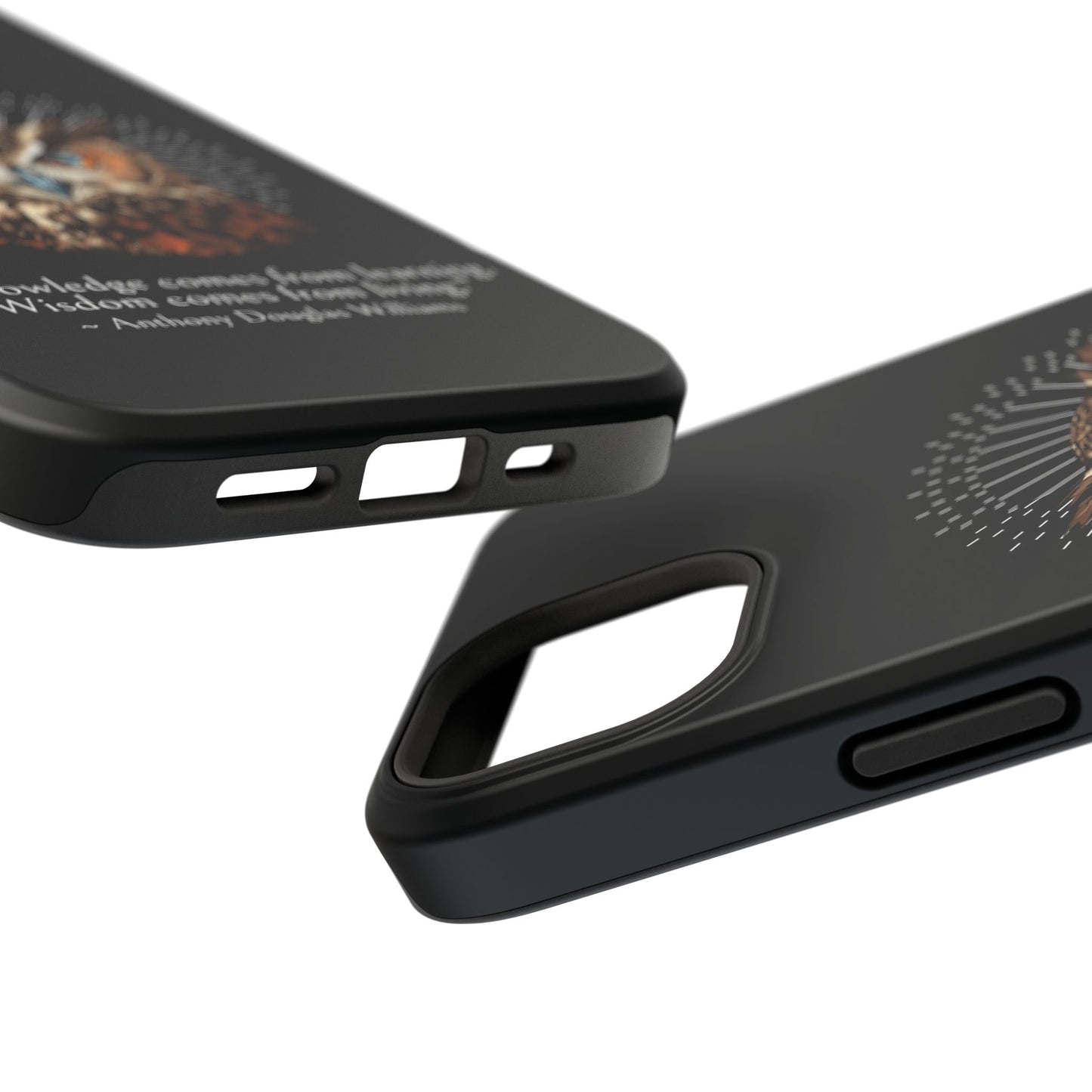 Black Owl Wisdom Impact-Resistant iPhone Case