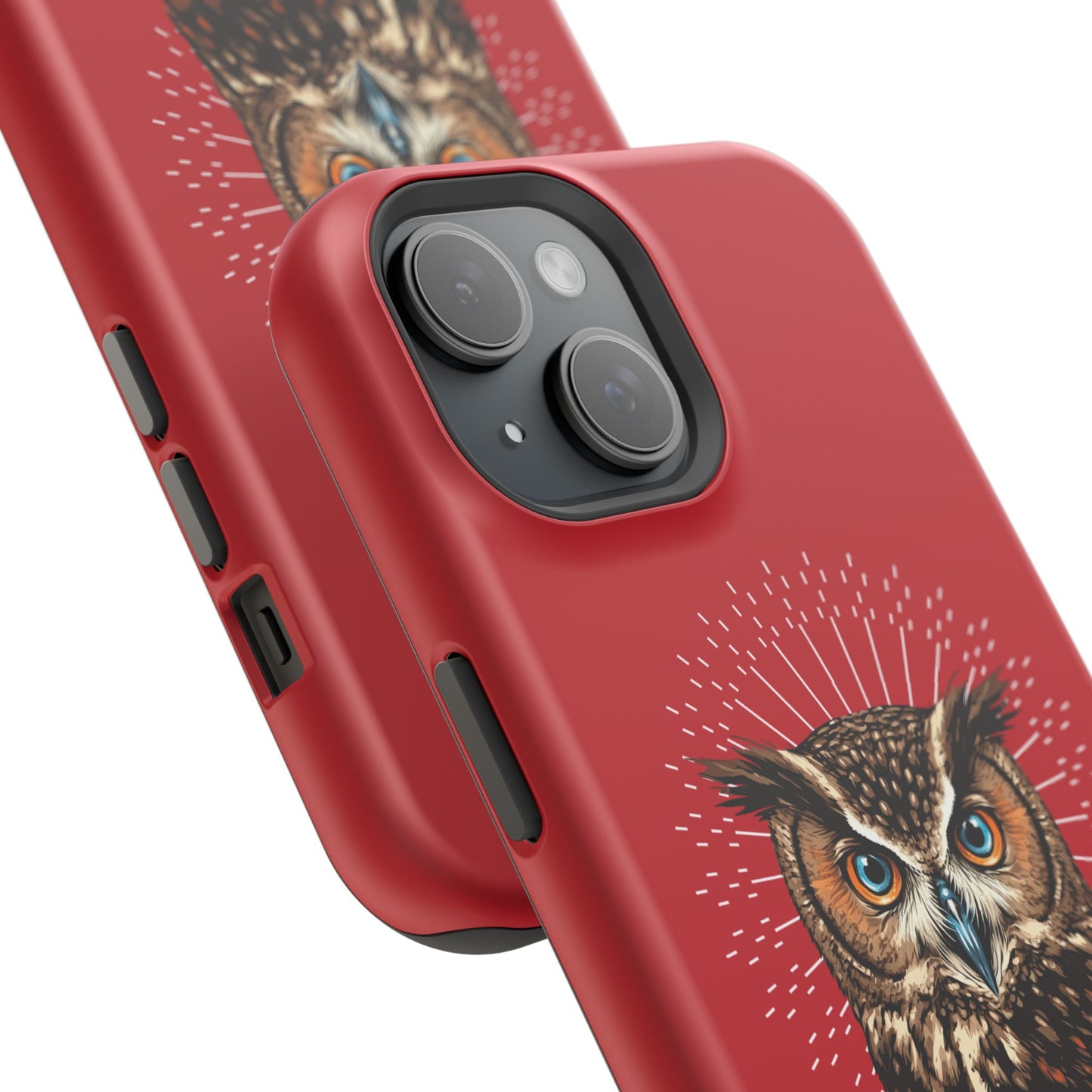 Red Owl Wisdom Impact-Resistant iPhone Case