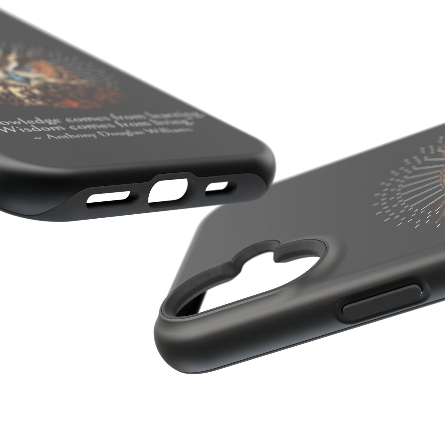 Black Owl Wisdom Impact-Resistant iPhone Case