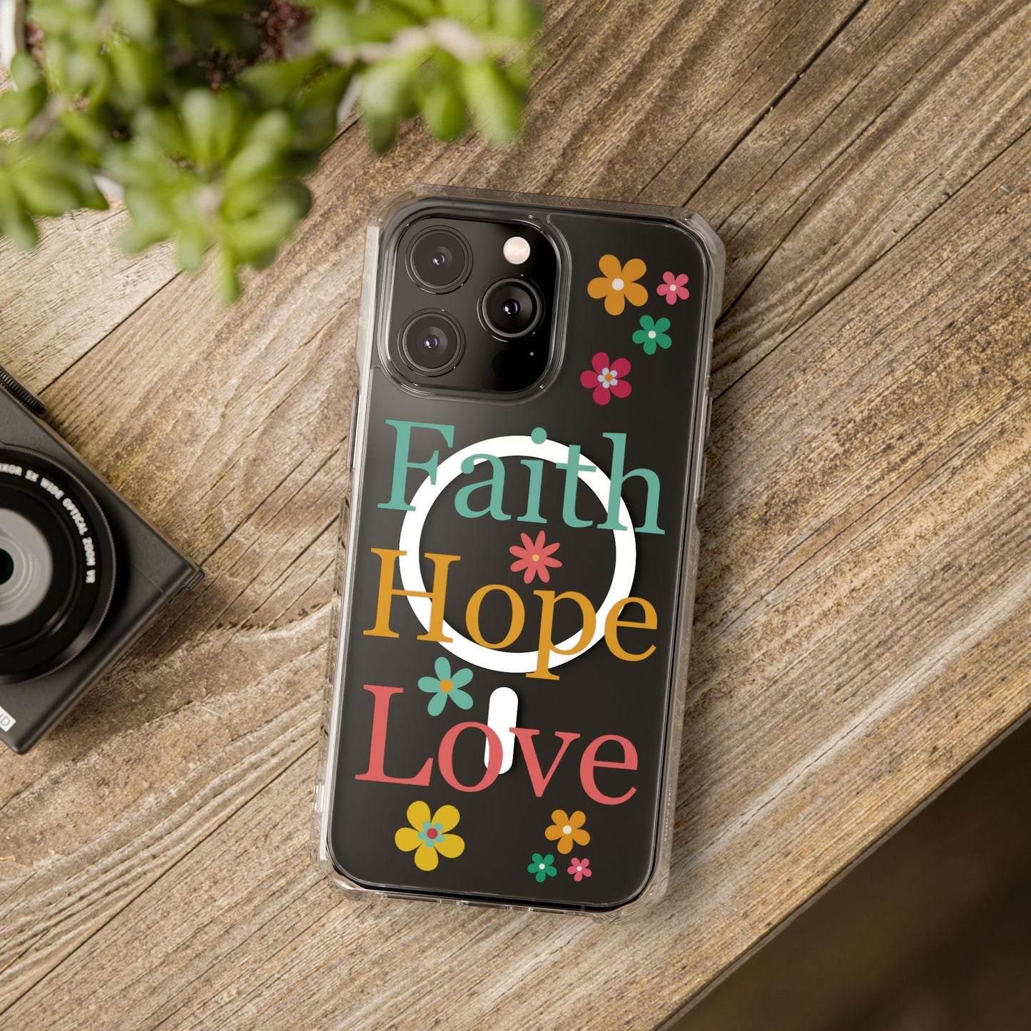 Faith, Hope, Love Magnetic Clear Impact iPhone Case