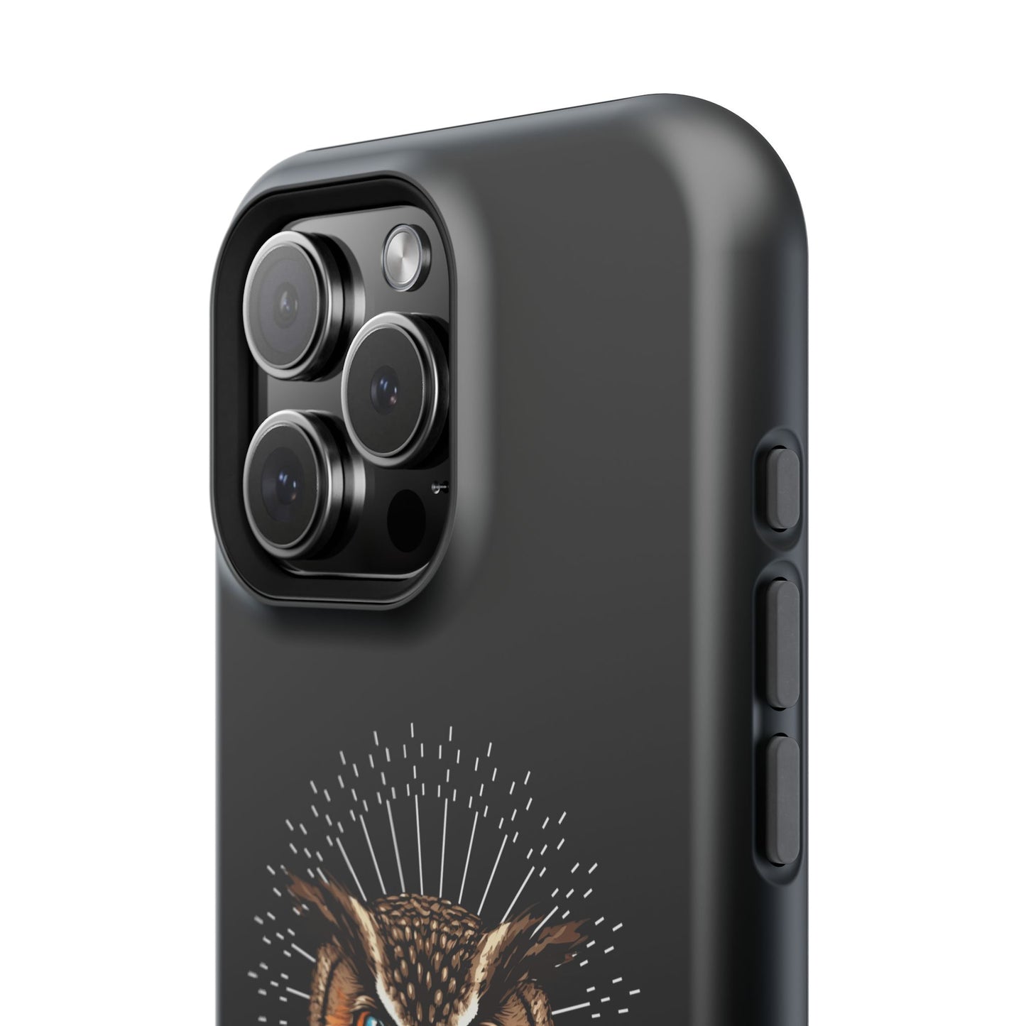 Black Owl Wisdom Impact-Resistant iPhone Case