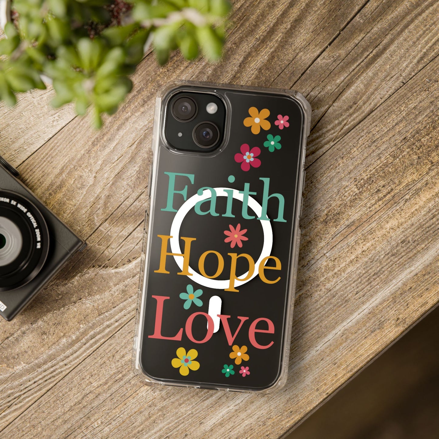 Faith, Hope, Love Magnetic Clear Impact iPhone Case