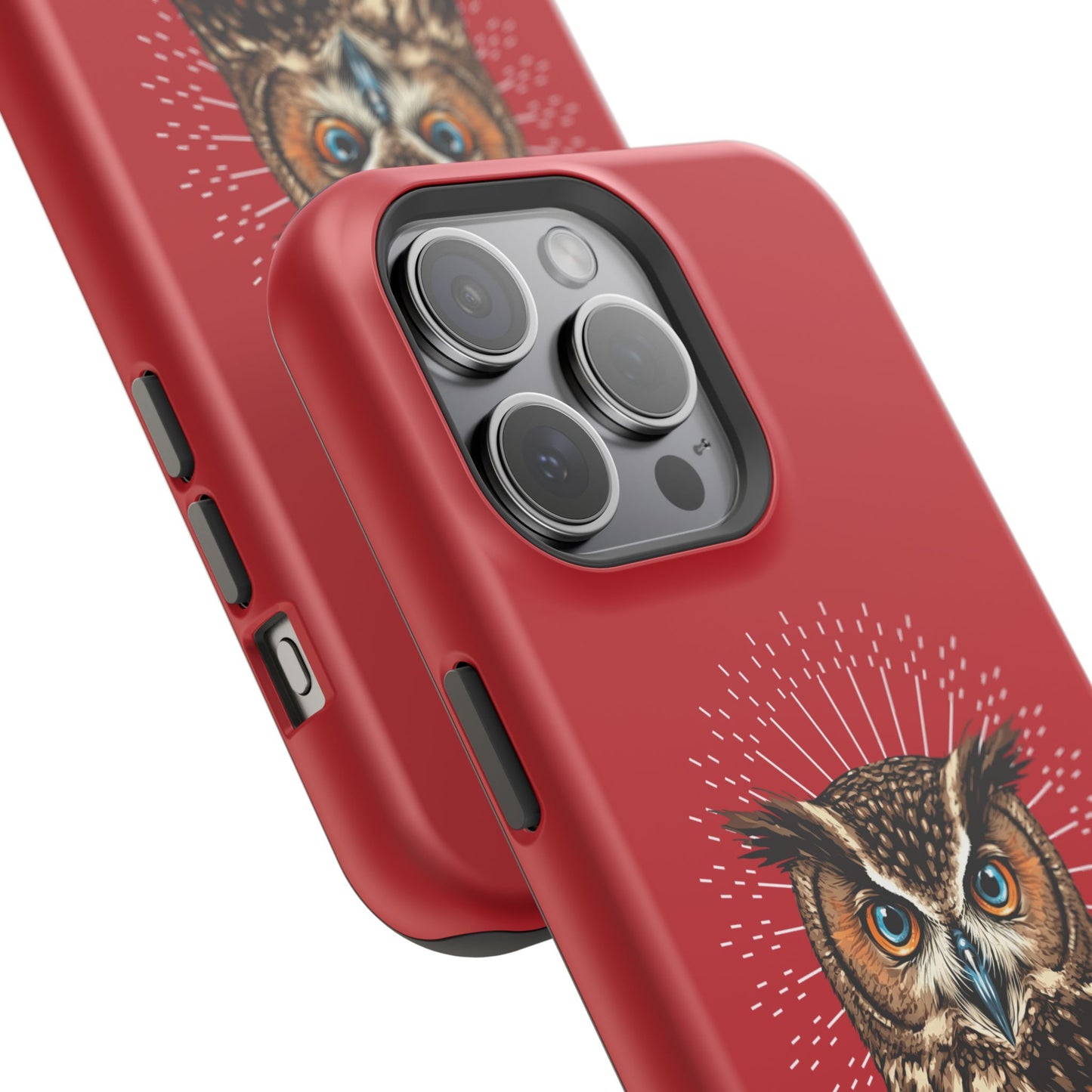 Red Owl Wisdom Impact-Resistant iPhone Case