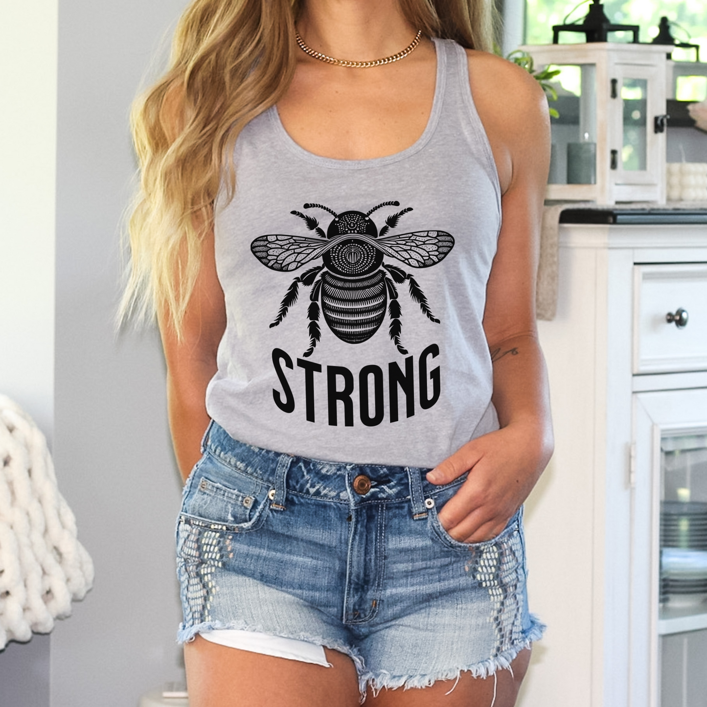 Bee Strong Women's Racerback Tank Top,