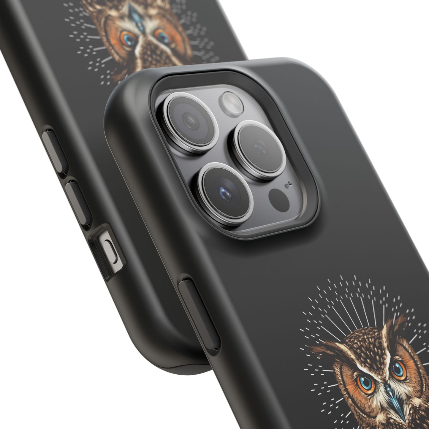 Black Owl Wisdom Impact-Resistant iPhone Case