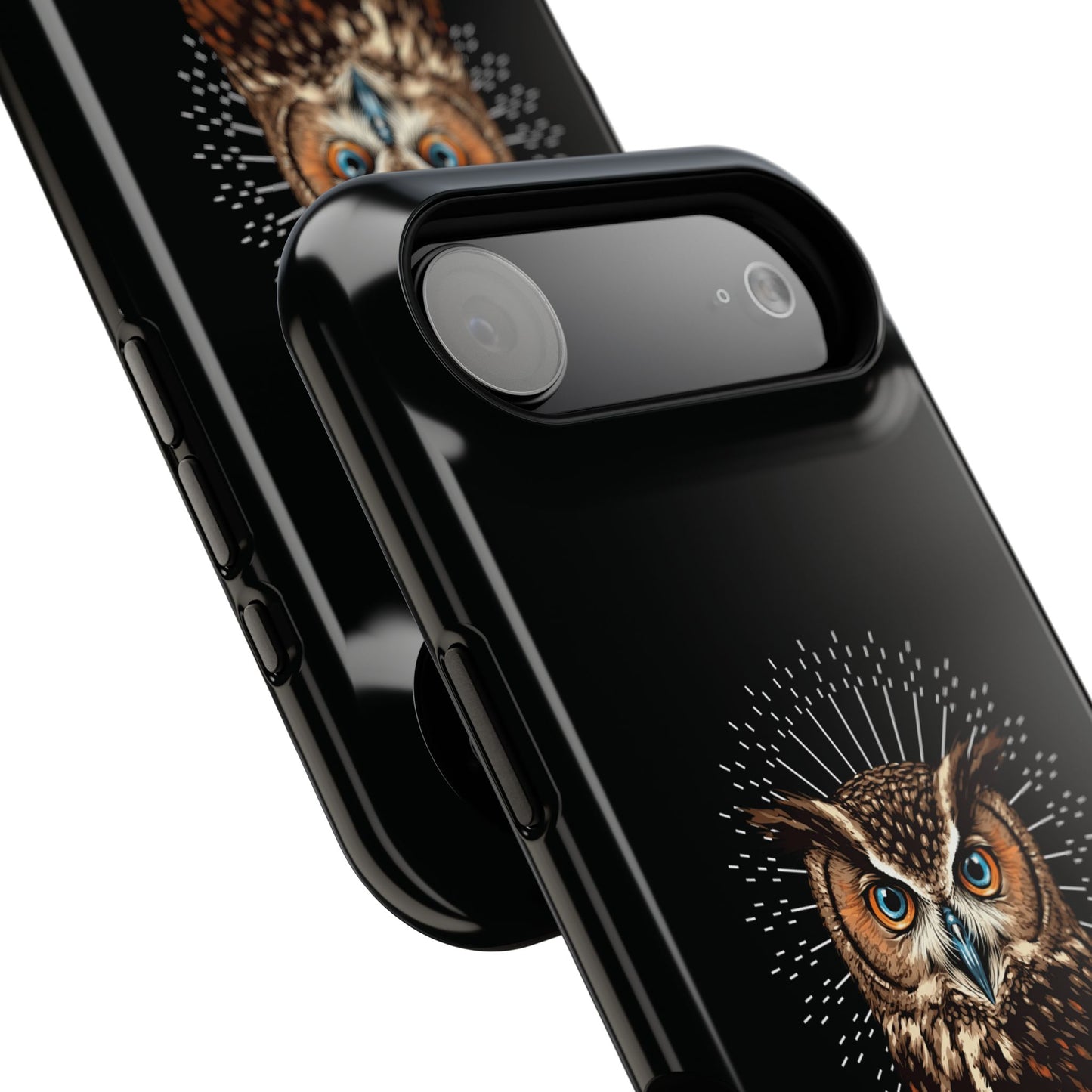 Black Owl Wisdom Impact-Resistant iPhone Case