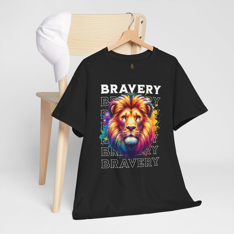 Men's Lion Bravery Shirt Sleeve T-Shirt
