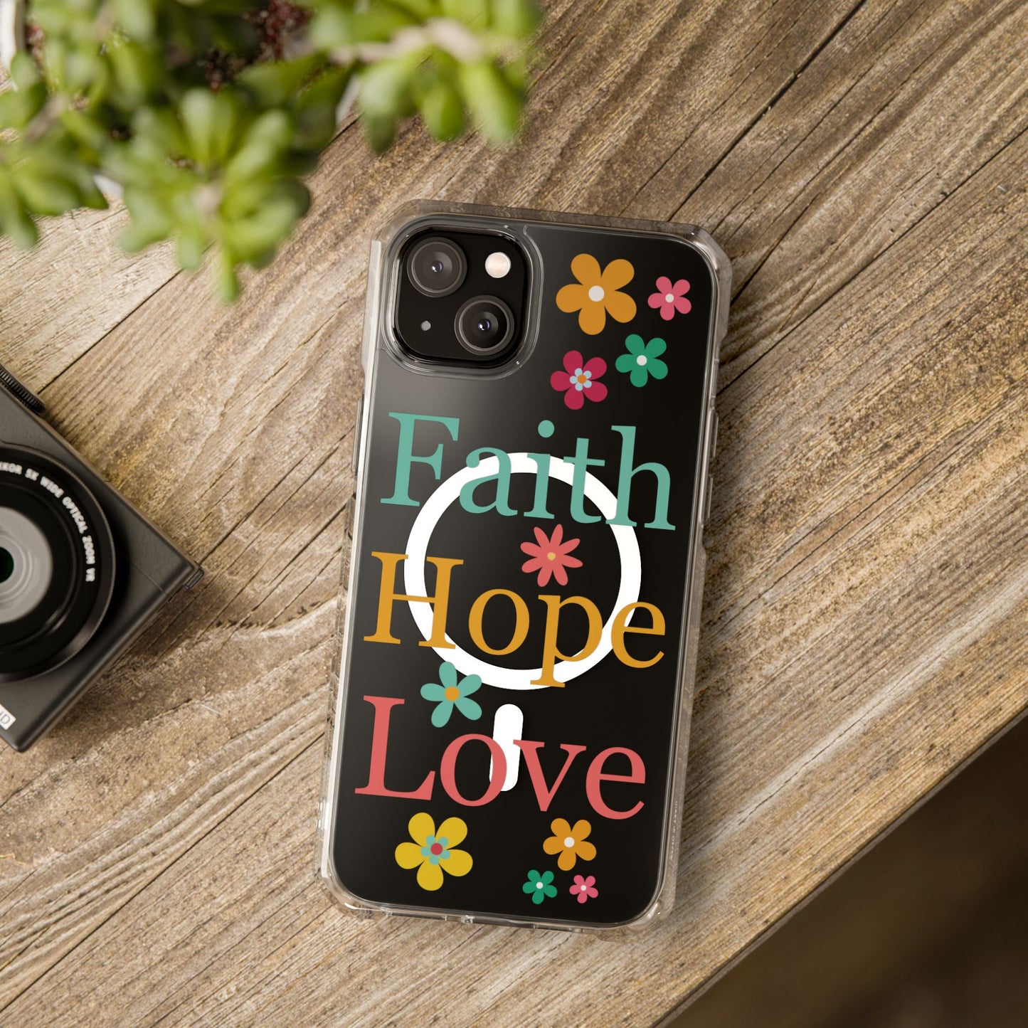 Faith, Hope, Love Magnetic Clear Impact iPhone Case