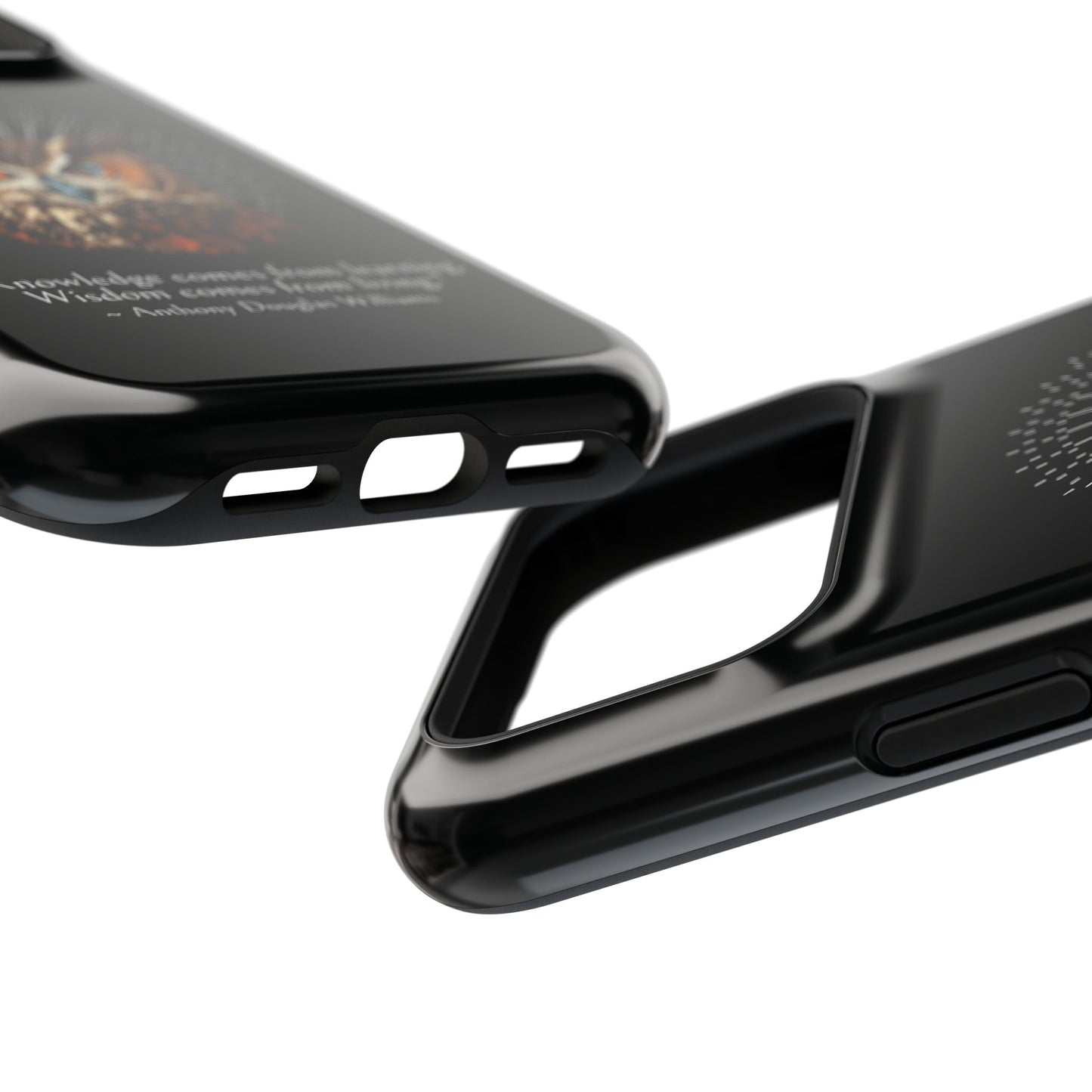 Black Owl Wisdom Impact-Resistant iPhone Case