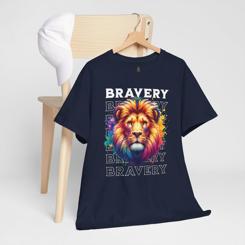Men's Lion Bravery Shirt Sleeve T-Shirt