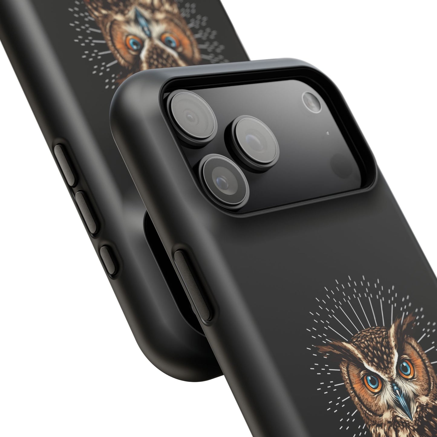 Black Owl Wisdom Impact-Resistant iPhone Case
