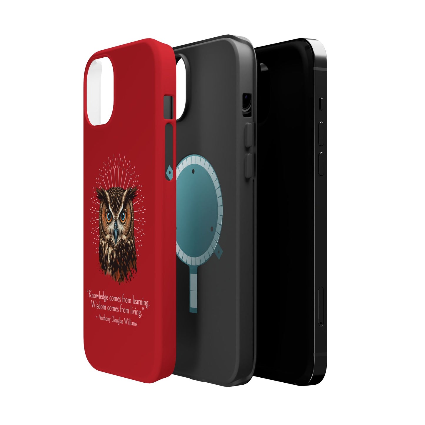 Red Owl Wisdom Impact-Resistant iPhone Case