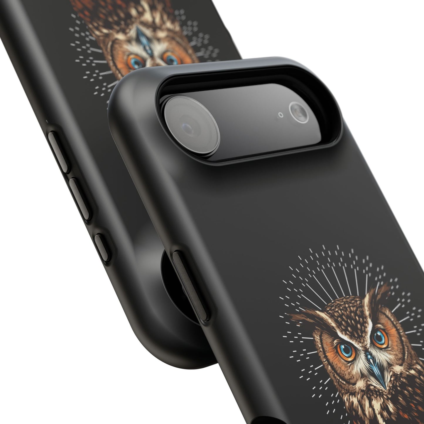 Black Owl Wisdom Impact-Resistant iPhone Case