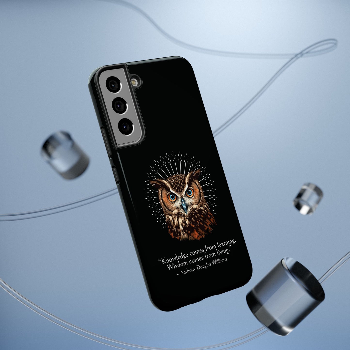 Black Owl Wisdom Impact-Resistant iPhone Case