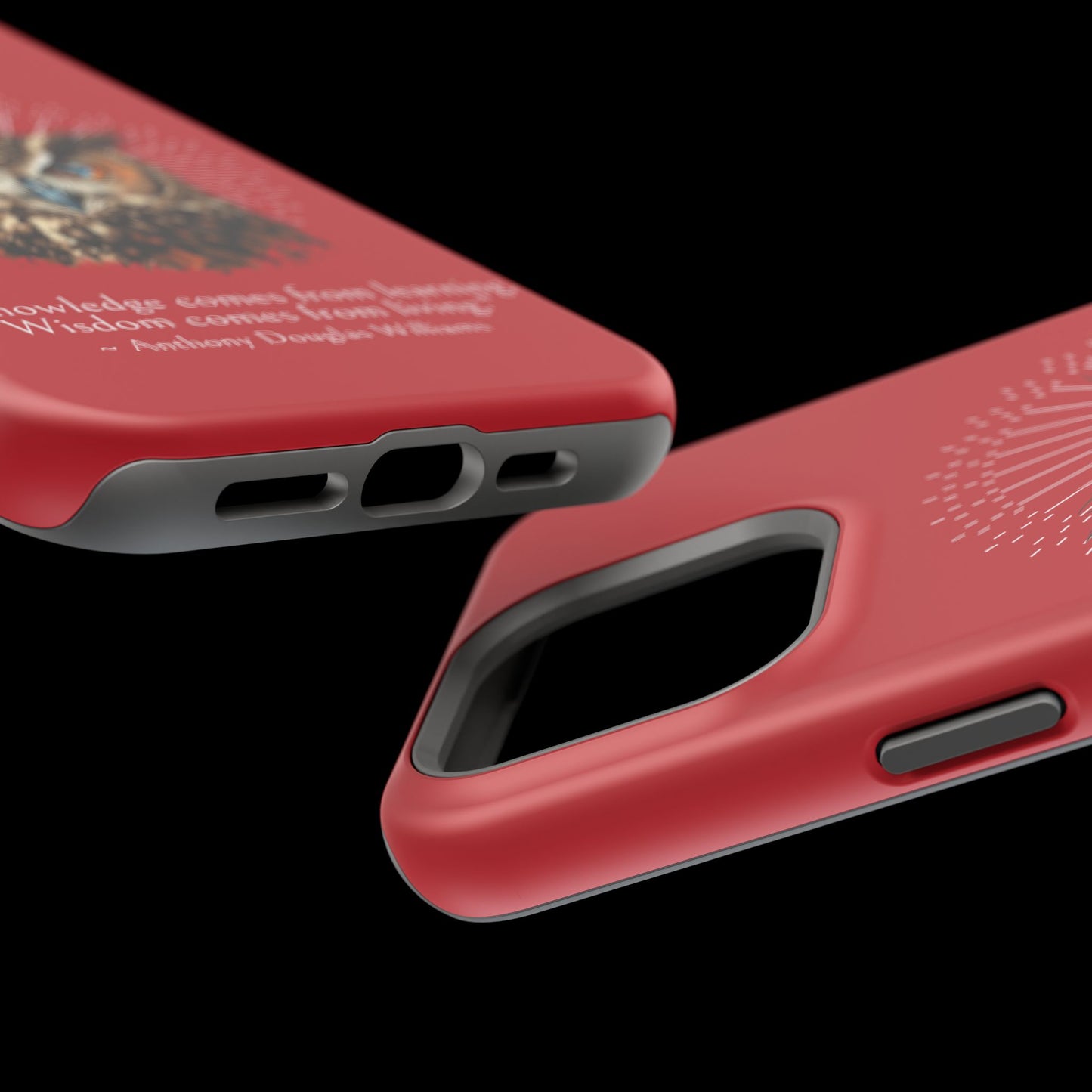 Red Owl Wisdom Impact-Resistant iPhone Case