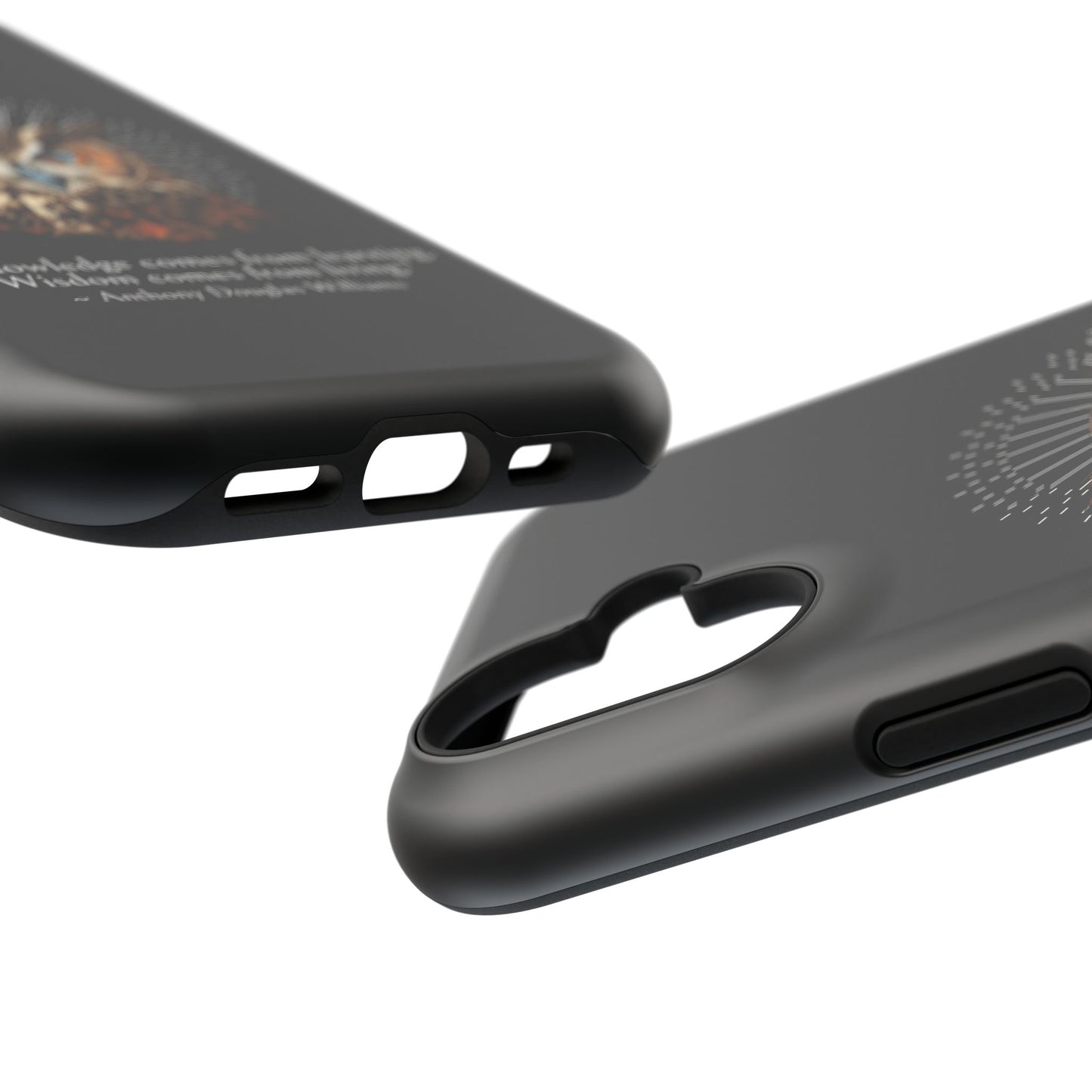 Black Owl Wisdom Impact-Resistant iPhone Case