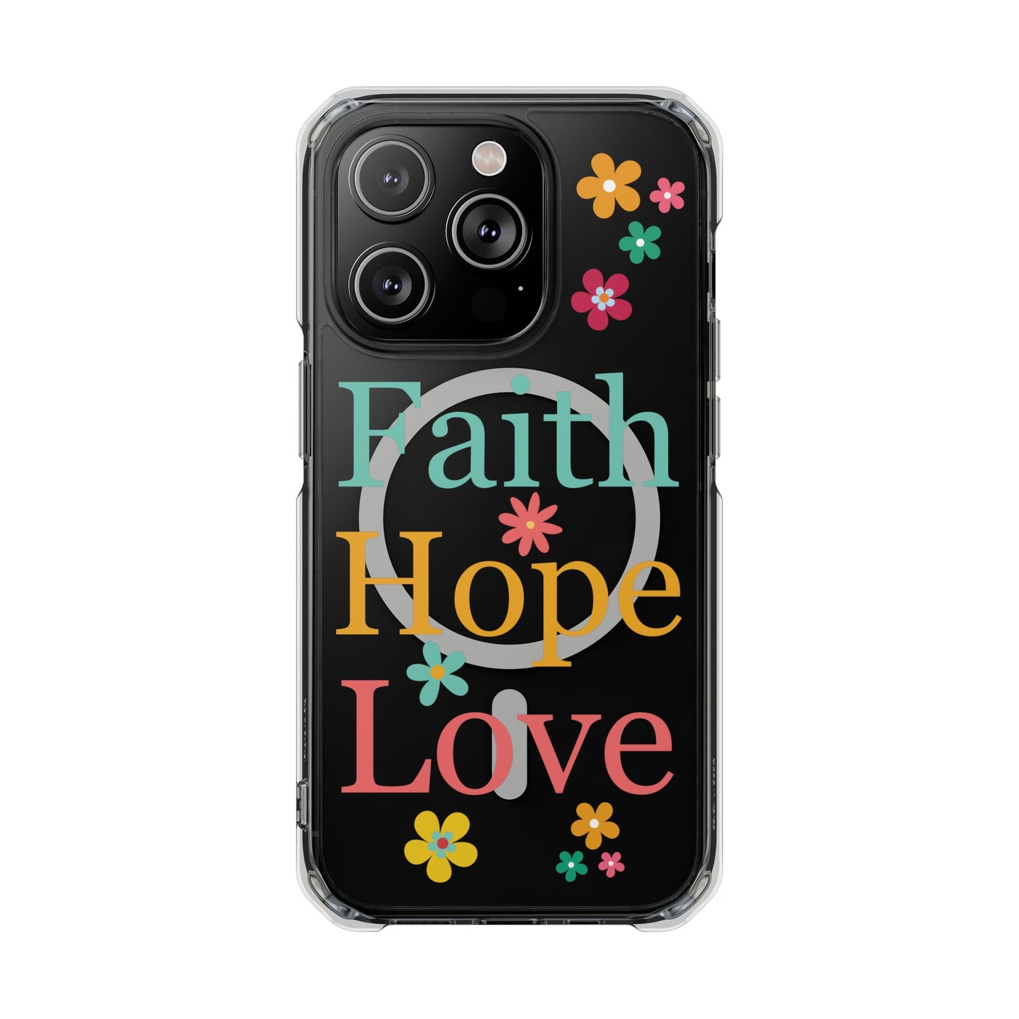 Faith, Hope, Love Magnetic Clear Impact iPhone Case