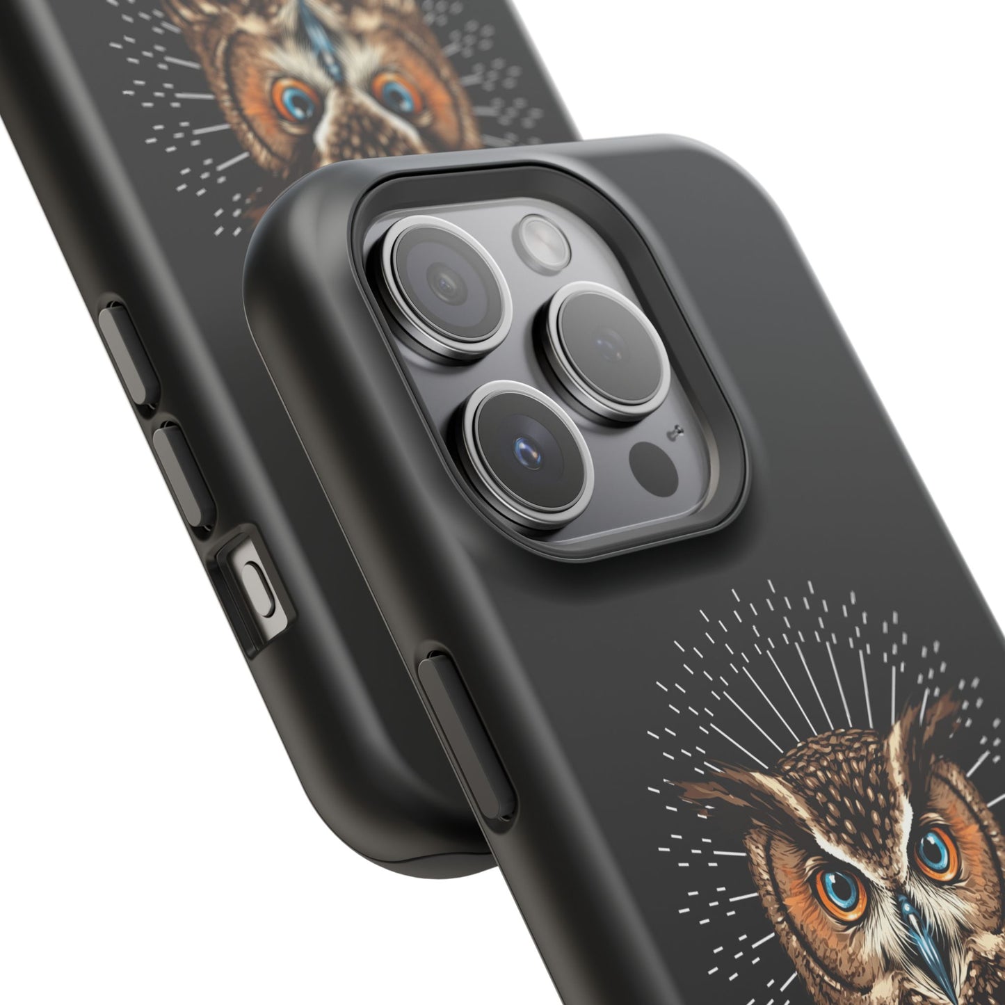 Black Owl Wisdom Impact-Resistant iPhone Case