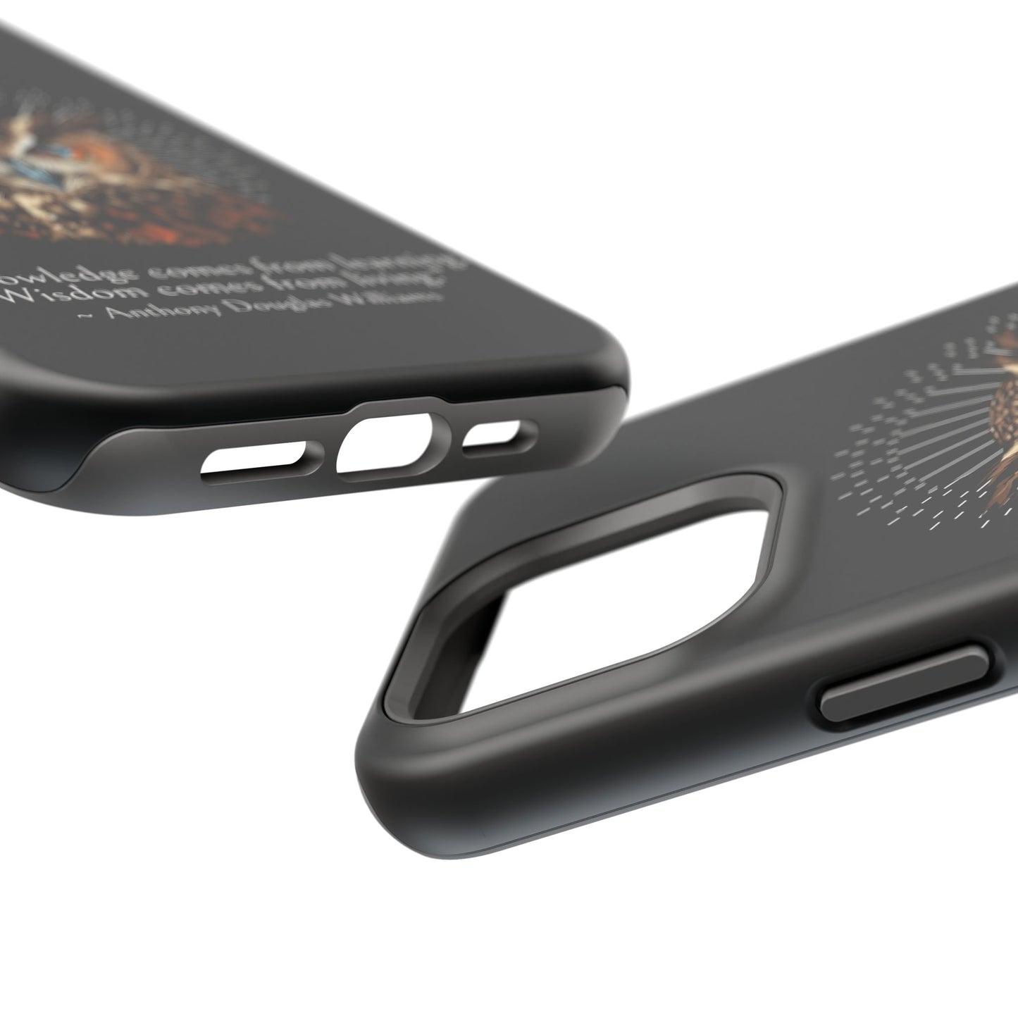 Black Owl Wisdom Impact-Resistant iPhone Case