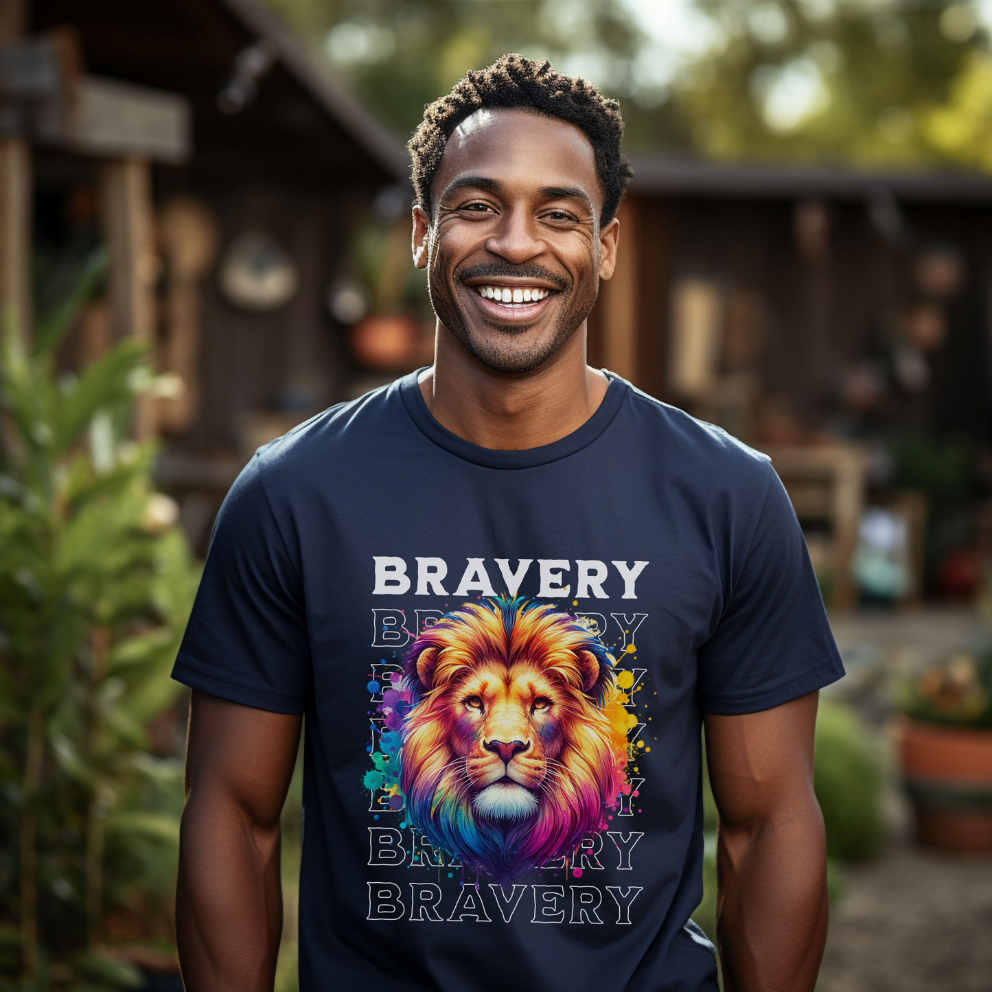 Men's Lion Bravery Short Sleeve T-Shirt