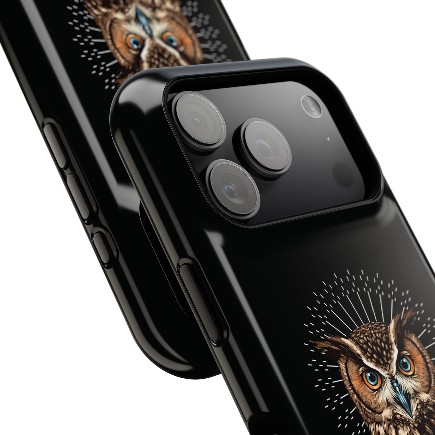 Black Owl Wisdom Impact-Resistant iPhone Case