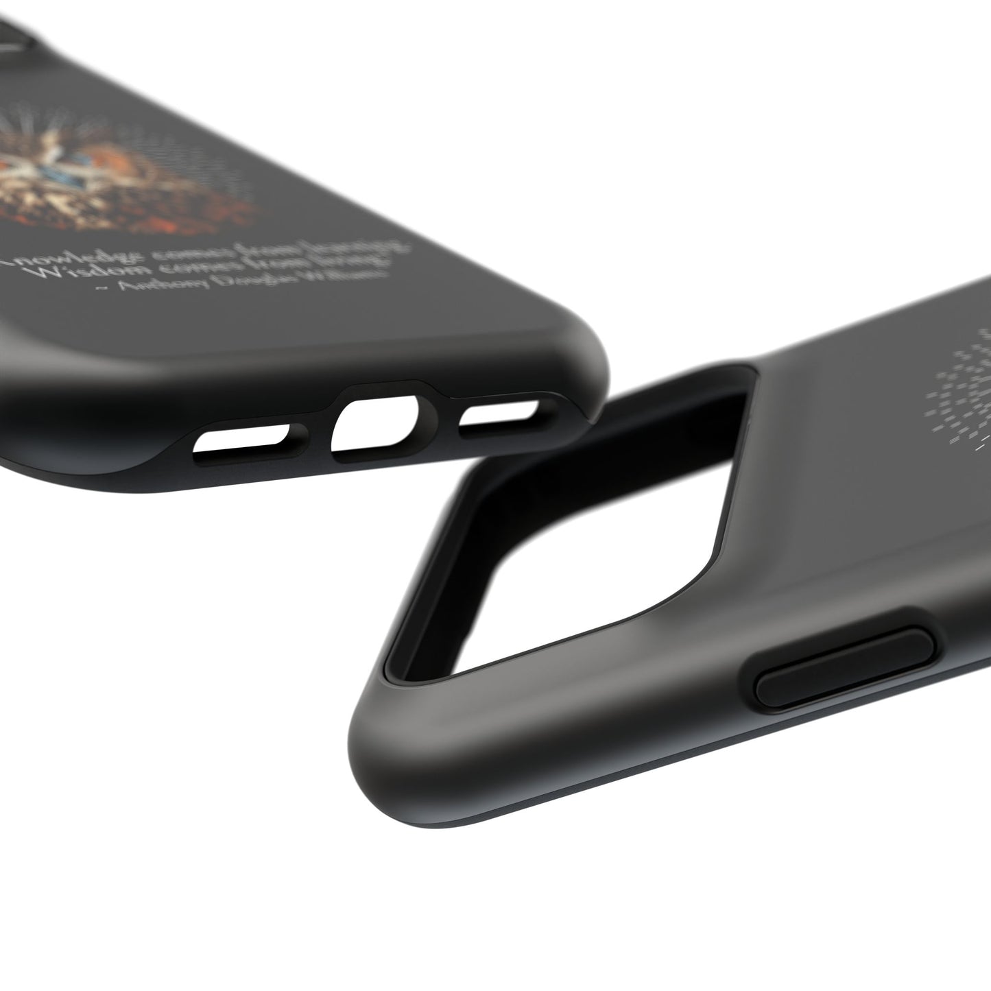 Black Owl Wisdom Impact-Resistant iPhone Case